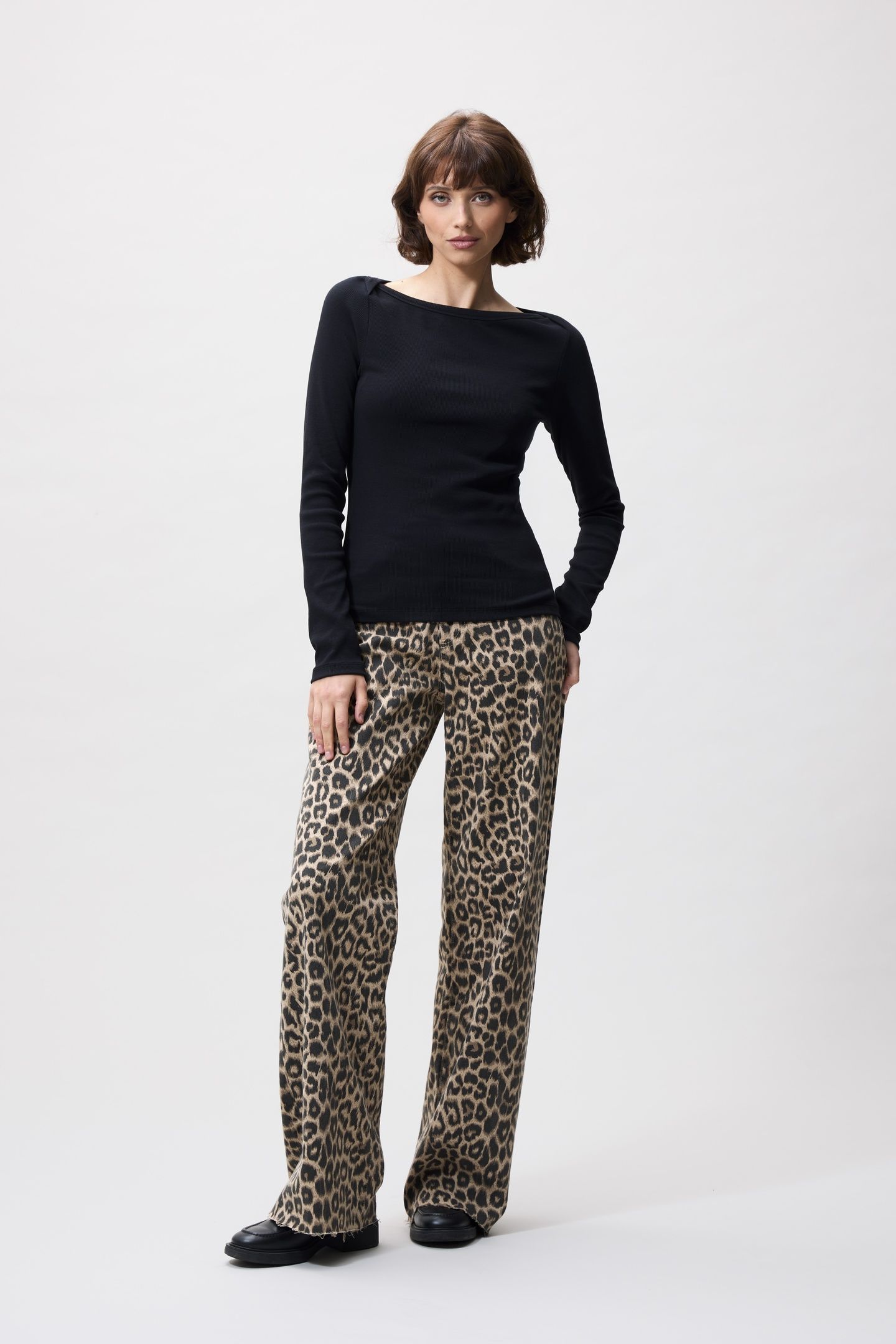 BOATNECK RIB LONG SLEEVE BLACK 1