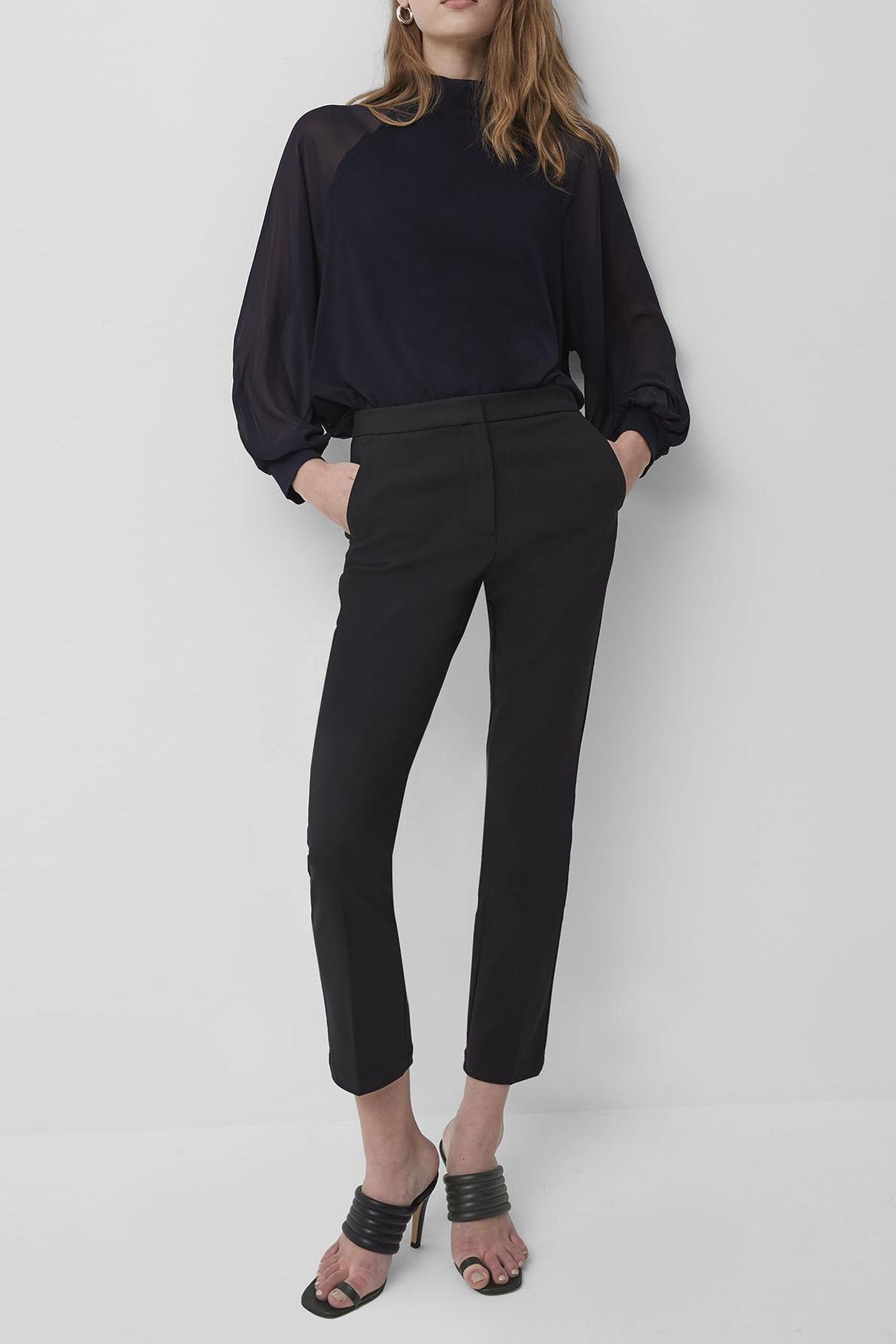 NOEMI JERSY HIGH NCK SWEATSHRT UTILITY BLUE 1
