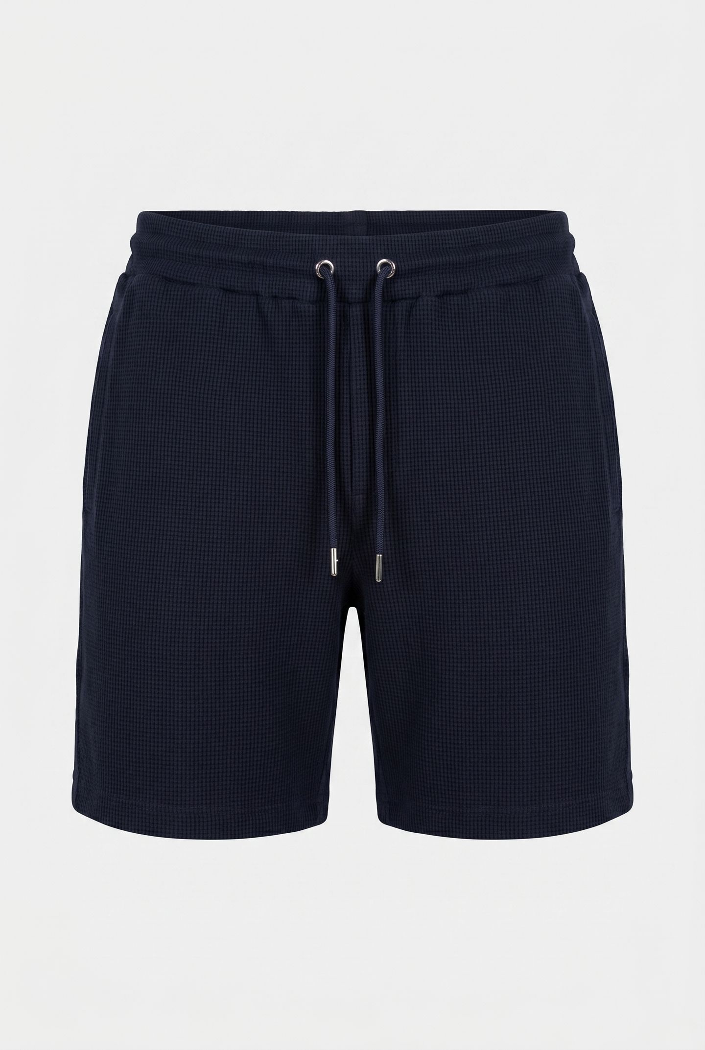 TEXTURED COTTON DRAWSTRING SHORT NAVY 3