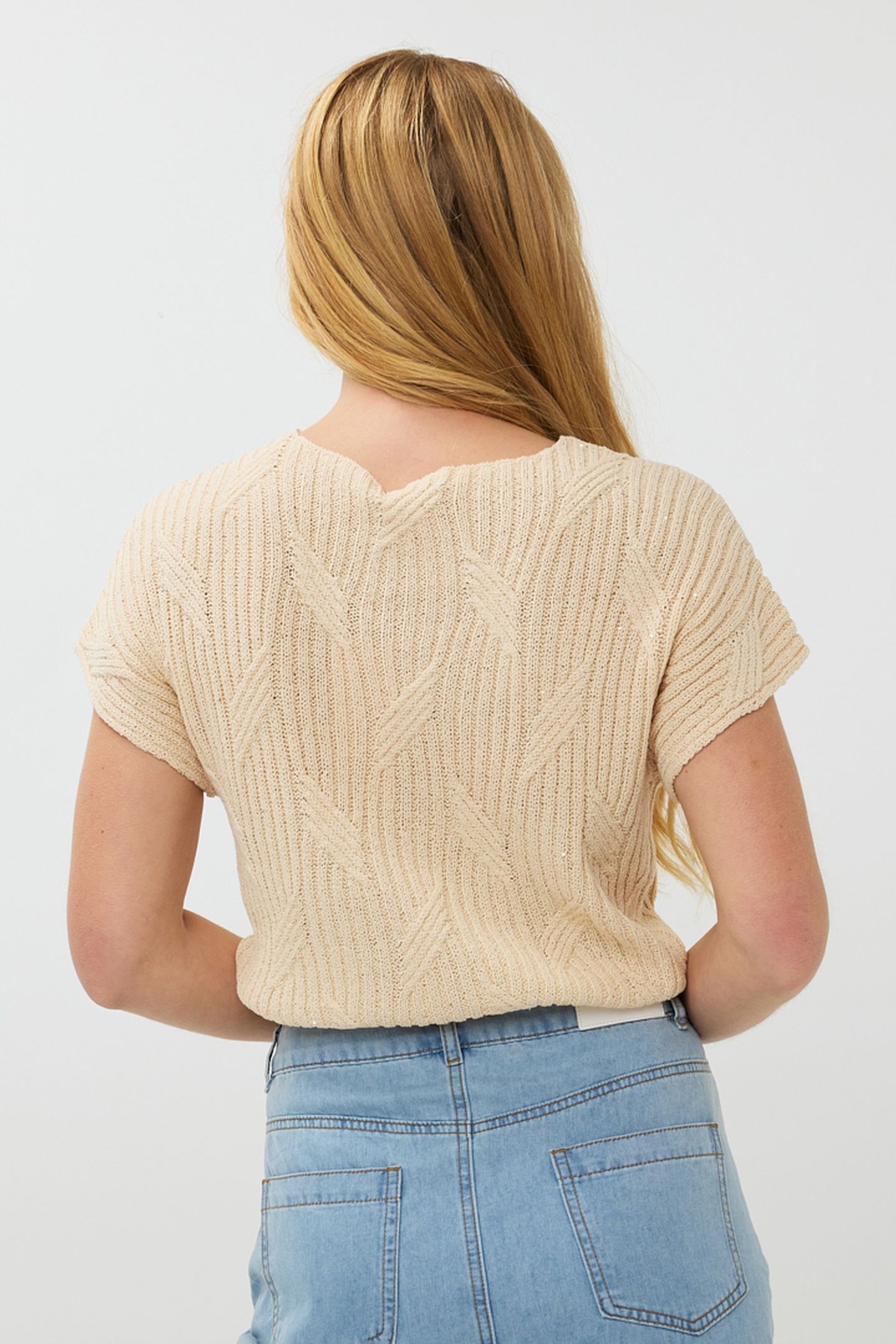 SWEATER BATWING S/SLVE SLUB LUREX IVORY 5