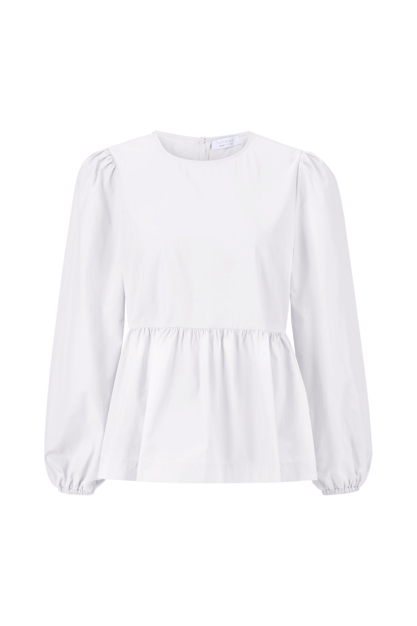 COTTON BLOUSE WITH PEPLUM SUSTAINABLE WHITE 4