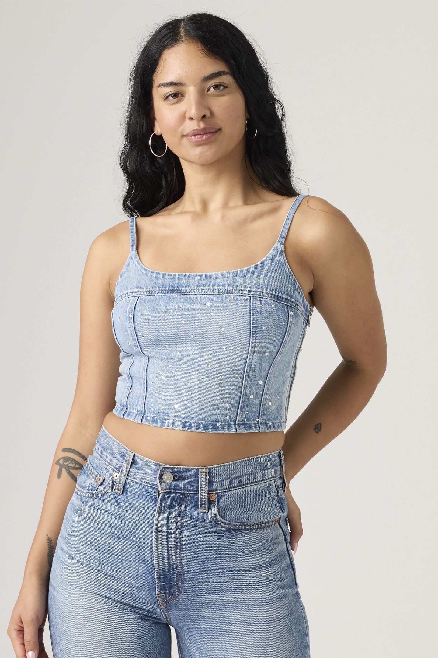 JADINE LIGHTWEIGHT DENIM CAMI TANK TOP 1