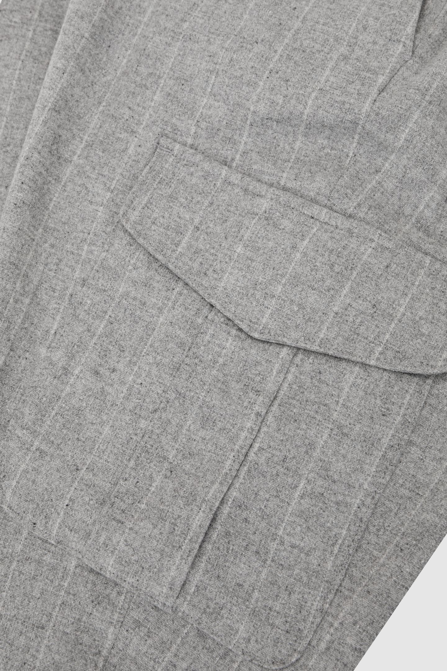 PINSTRIPE FLANNEL CARGO TROUSER SOFT GREY 6