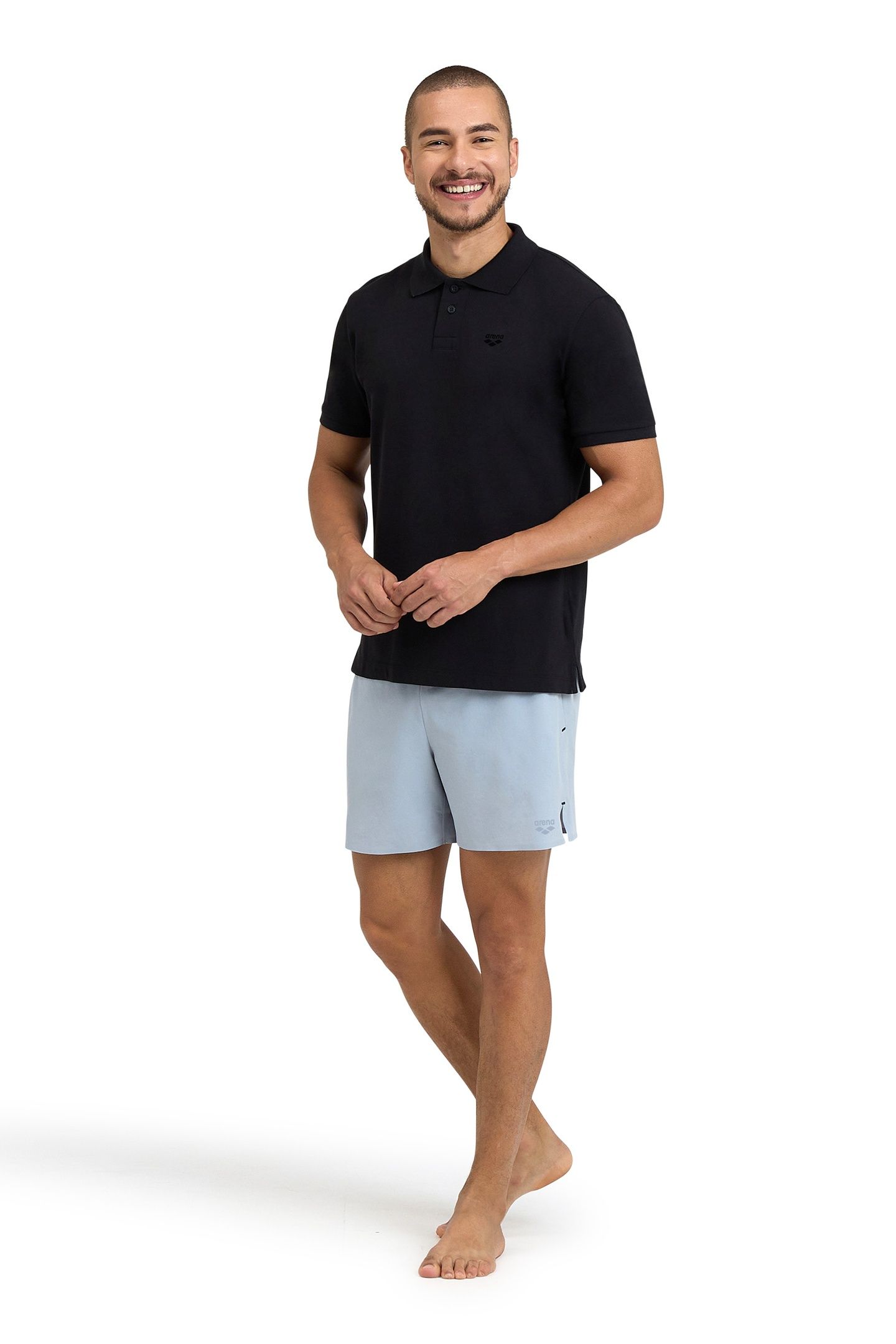 POLOSHIRT SOLID COTTON PIQUET BLACK-ASPHALT 2