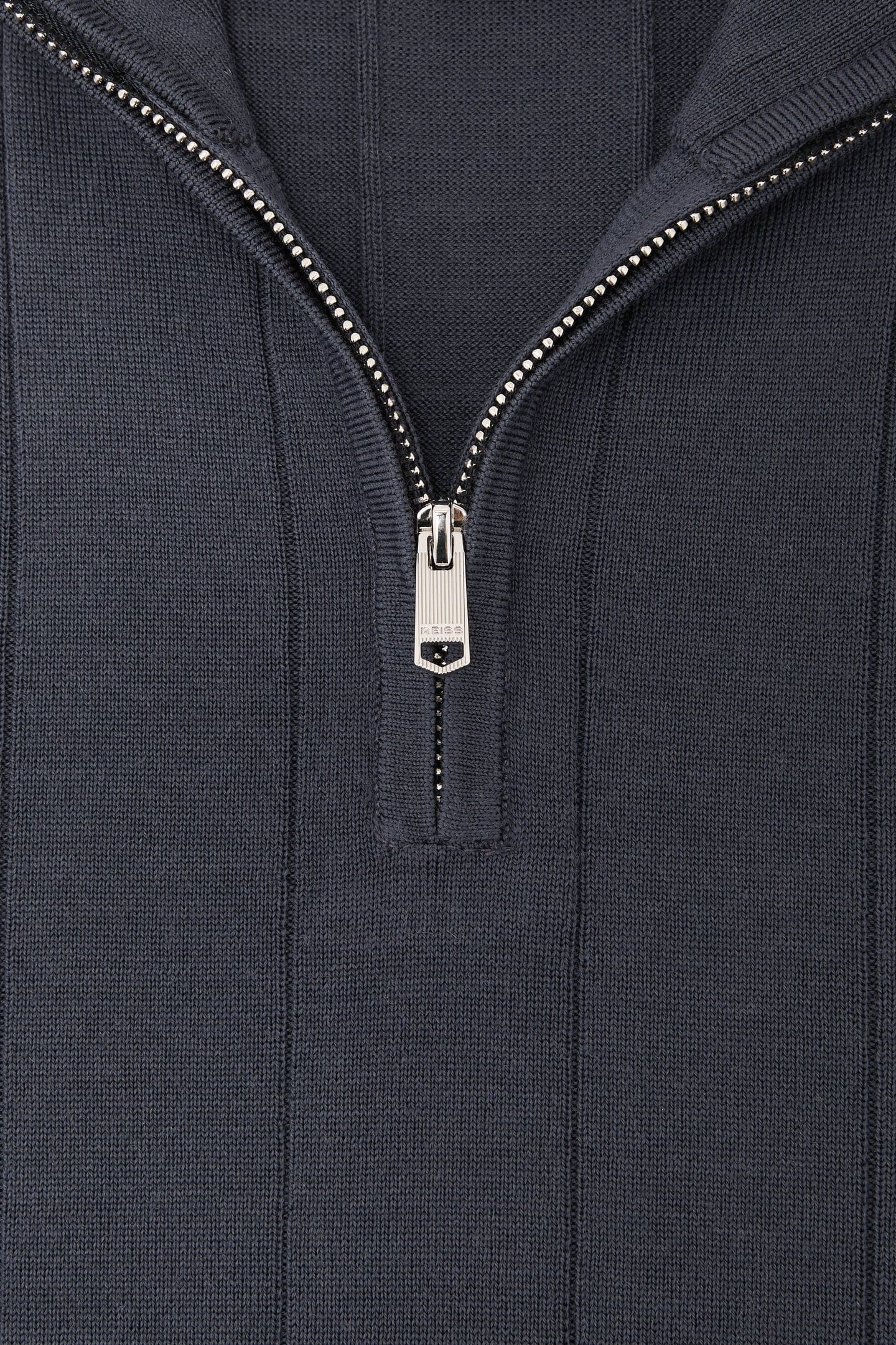 LS HALF ZIP FUNNEL WIDE RIB MERINO WOOL JUMPER AIRFORCE BLUE 5