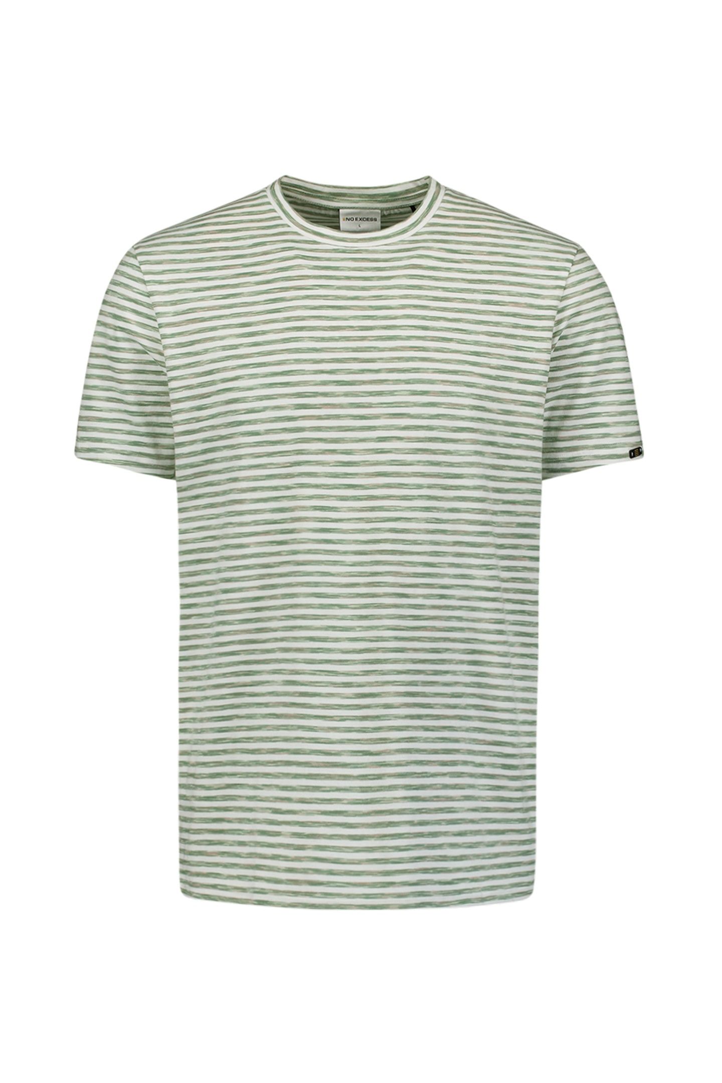T-SHIRT CREWNECK MULTI COLOURED MELANGE STRIPES GREEN 4