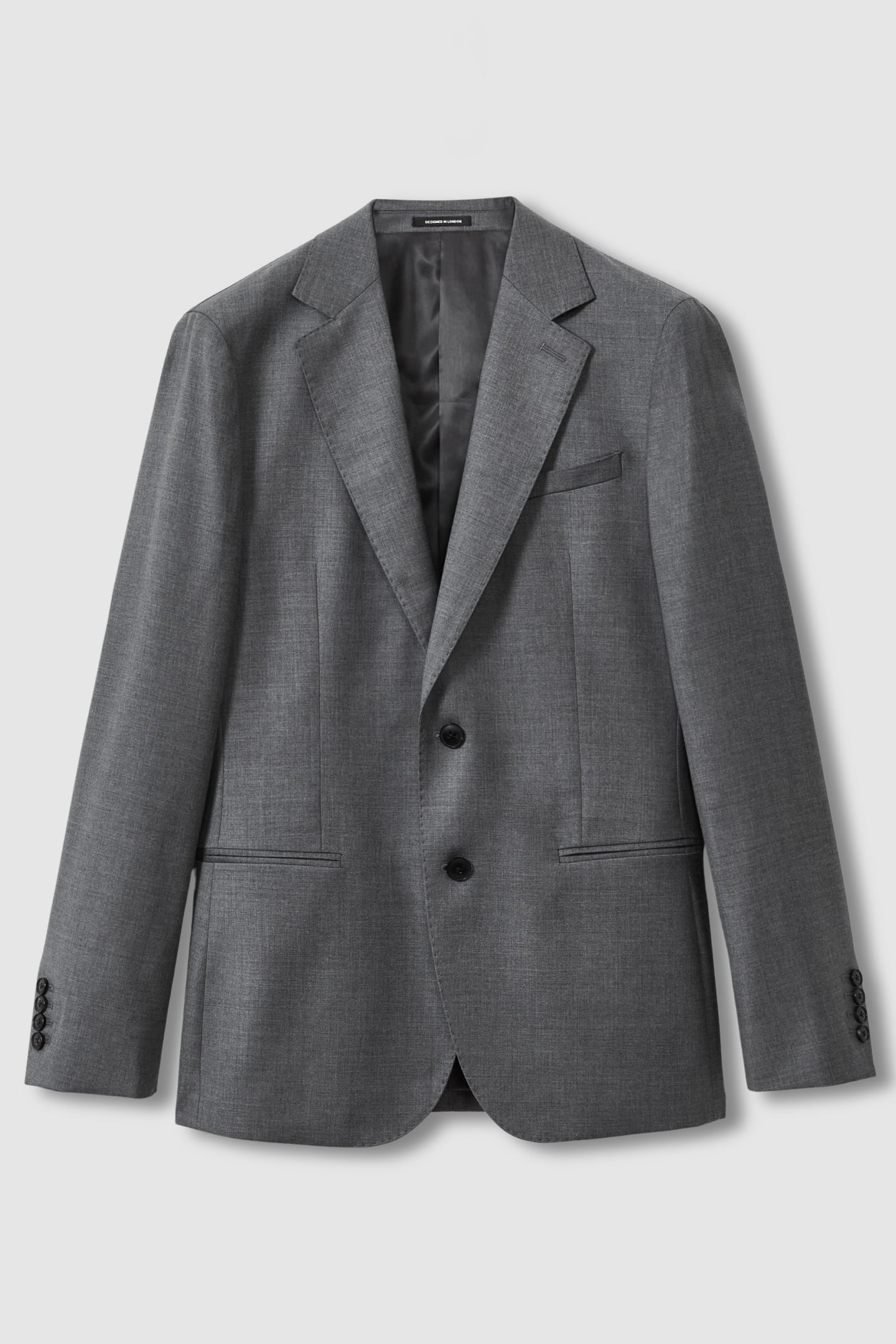 SB 2B NOTCH PLAIN WEAVE BLAZER. GREY 5
