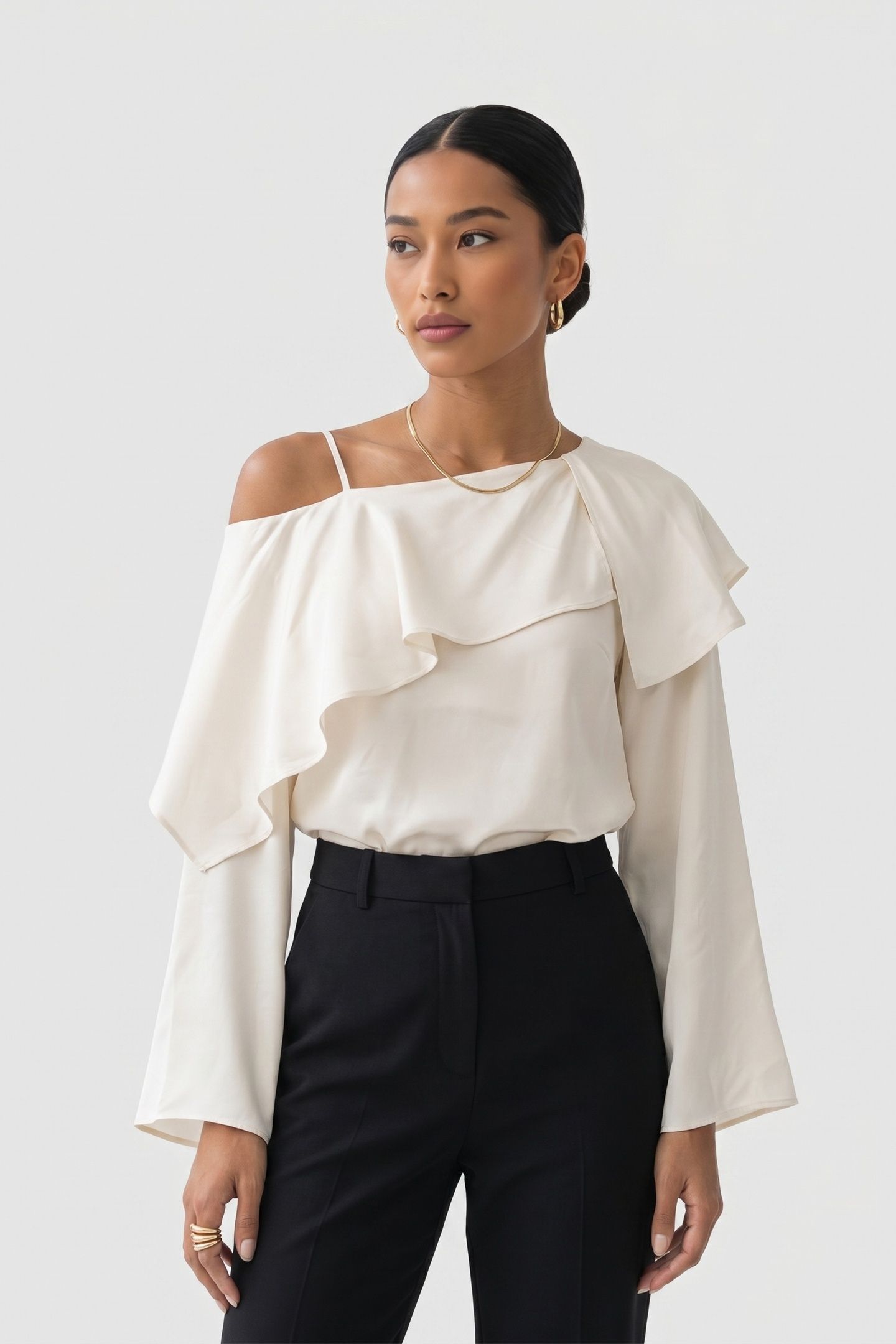 LOLLO SILK BLOUSE WHITE 1