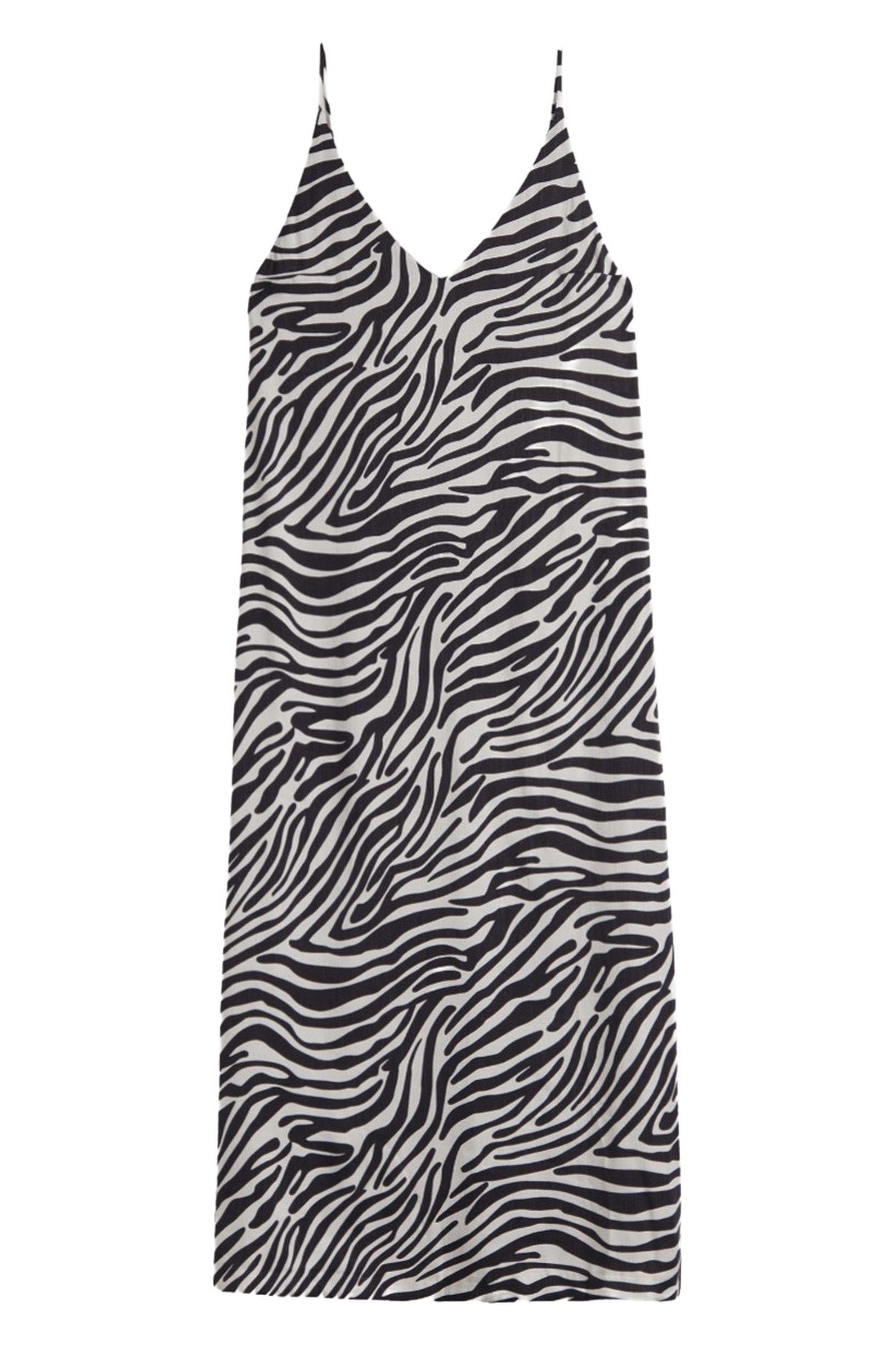 THE ZEBRA LONG LYOCELL SLIP DRESS WHITE 3
