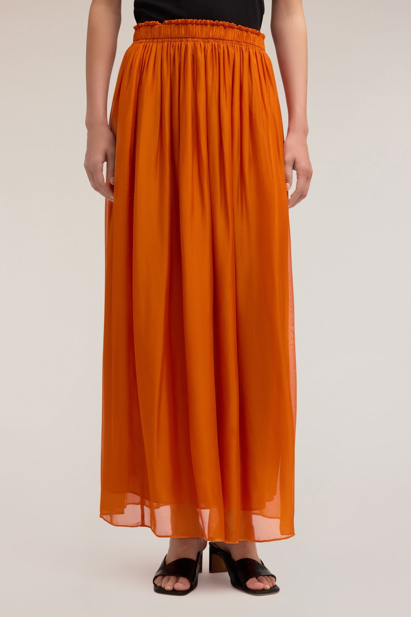 LONG GEORGETTE SKIRT ORANGE 2