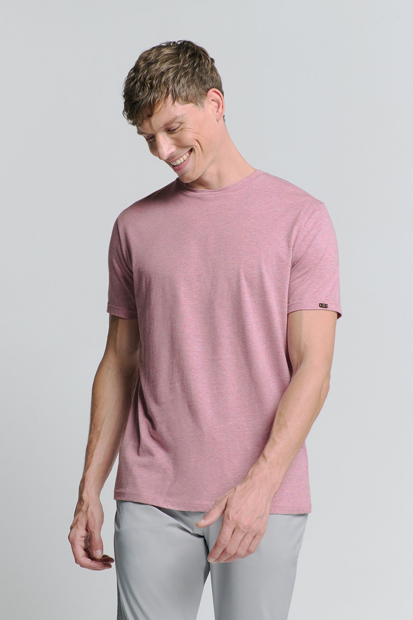 T-SHIRT CREWNECK MELANGE MAUVE 1