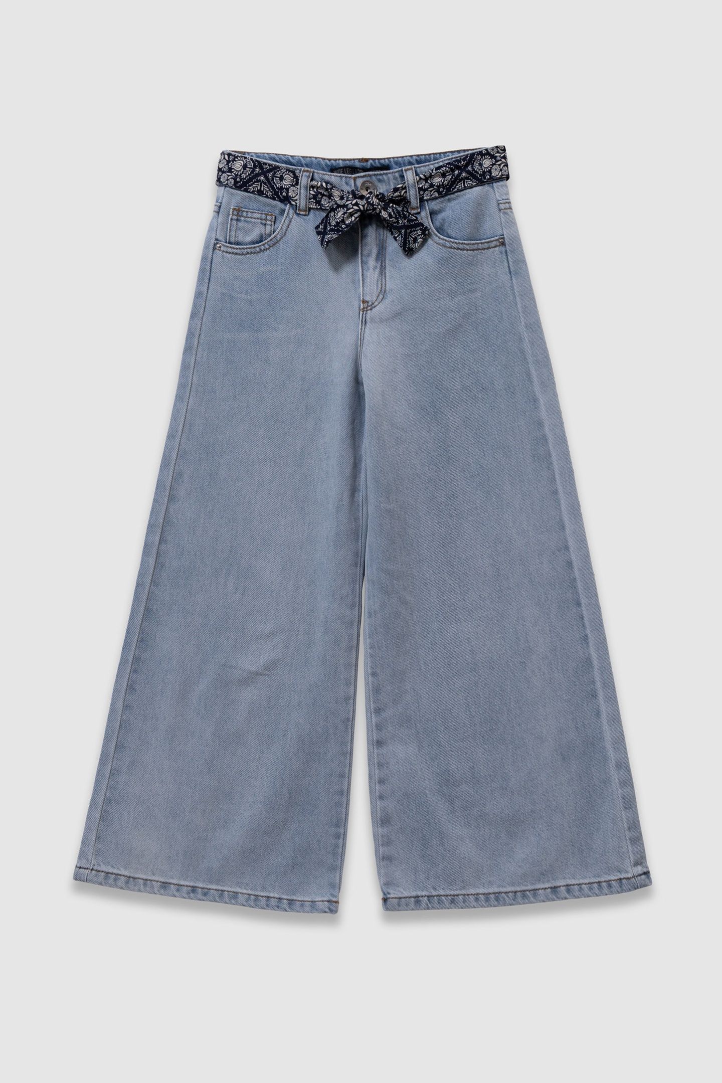 BLUE WIDE-LEG JEANS WITH REMOVABLE BELT 1