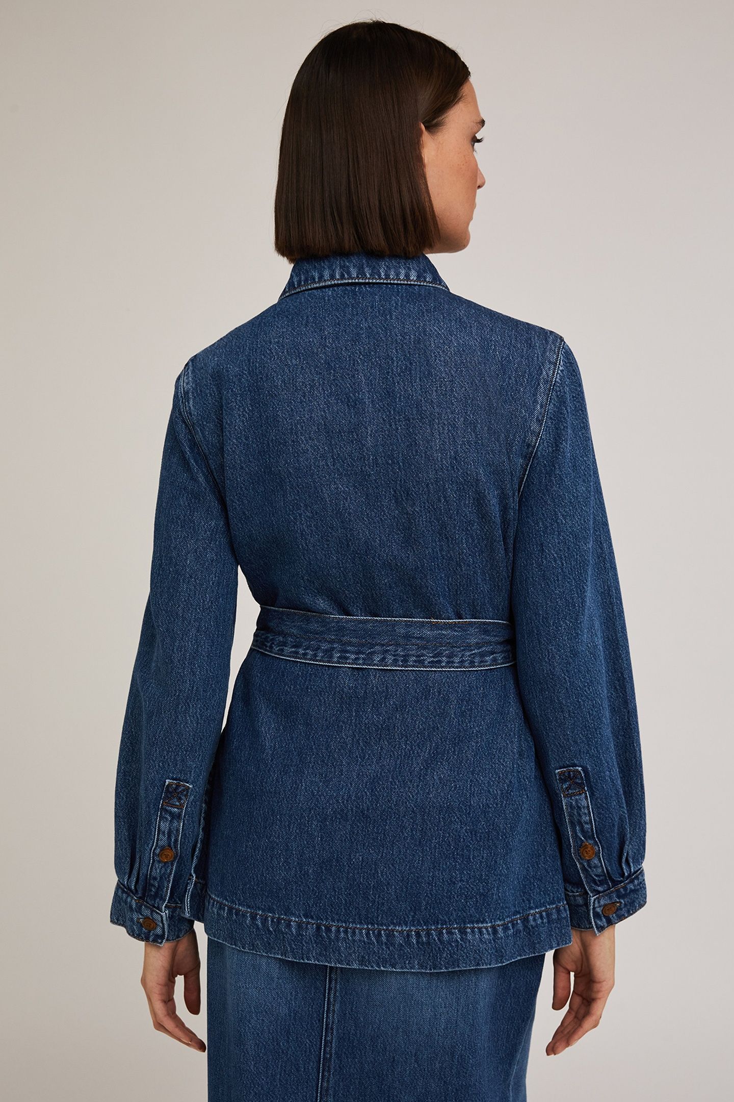 LYOCELL BLEND DENIM SAHARAN JACKET BLUE 2