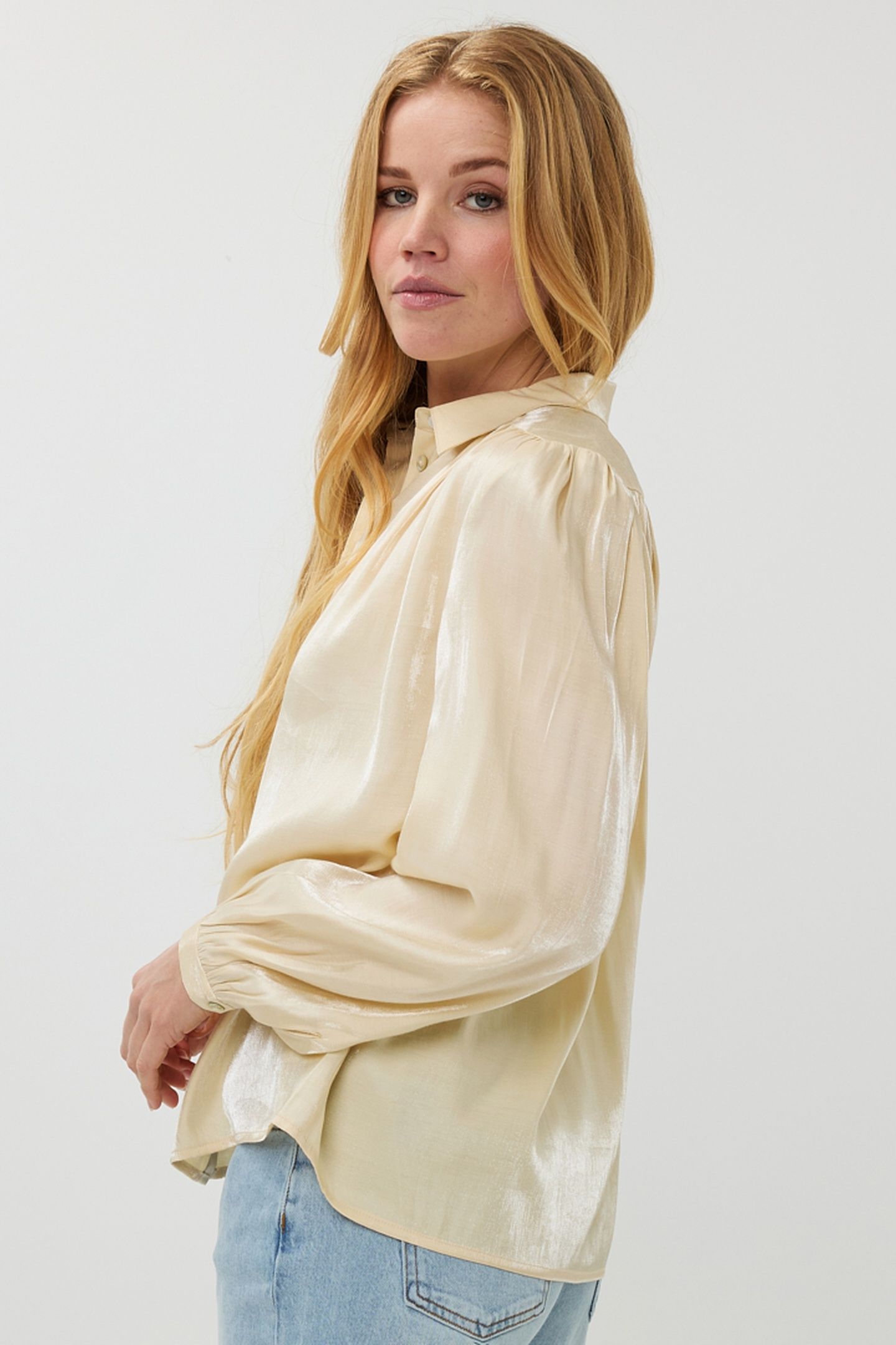 BLOUSE GATHERING CHANGEANT CHAMPAGNE 3