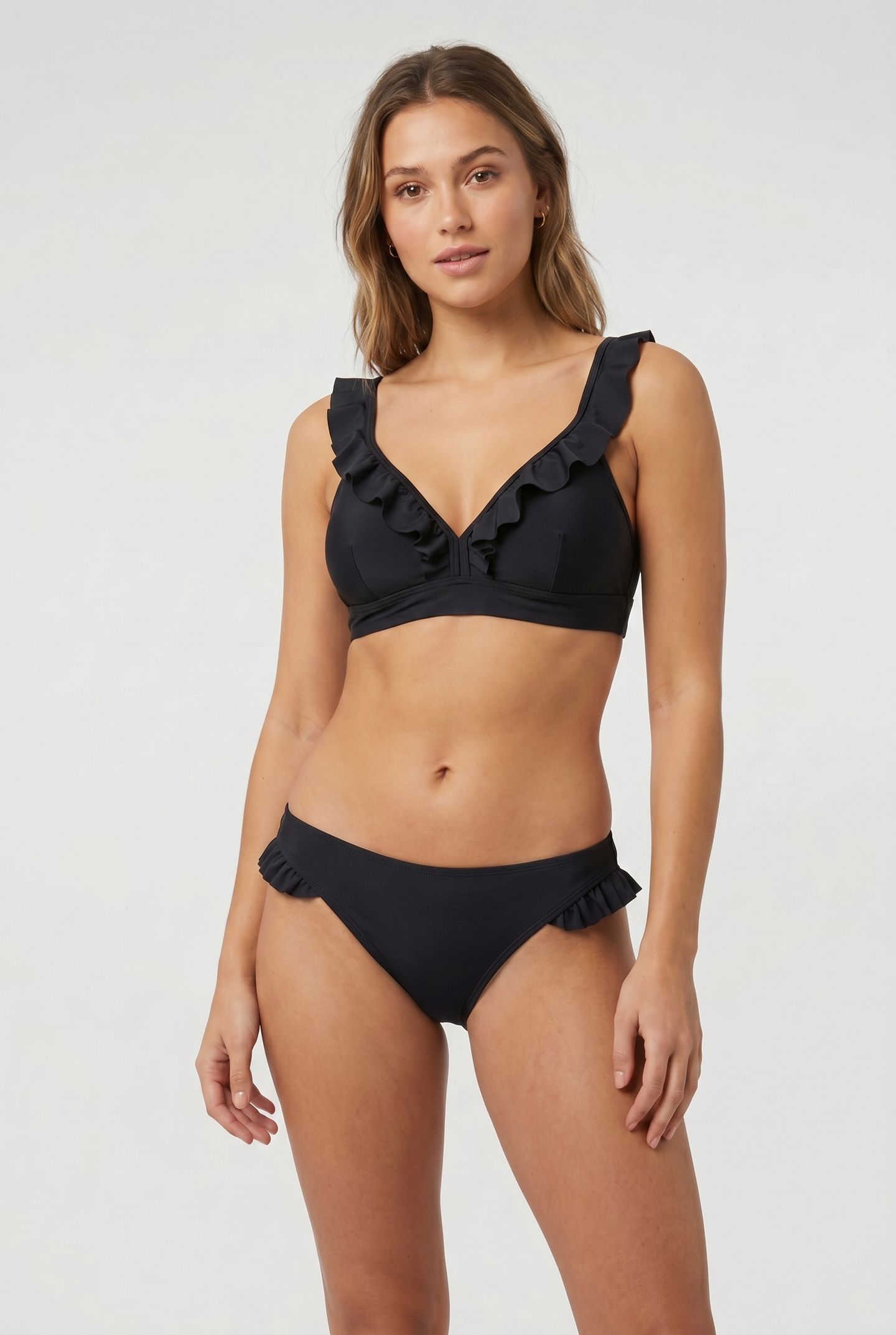 CLASSIC RUFFLE BIKINI BOTTOM BLACK 1