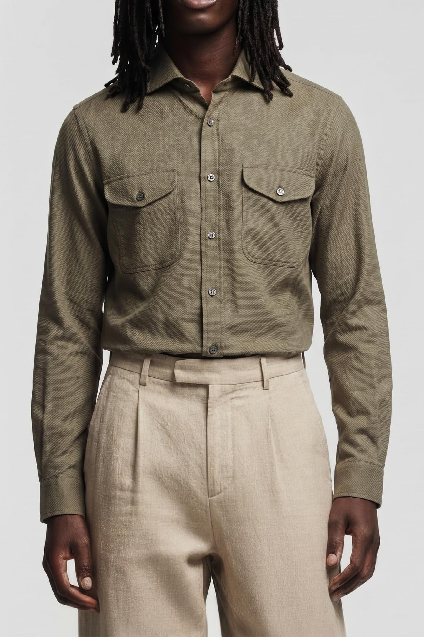 OE HUGO-TEXTURED OVERSHIR SAGE 1