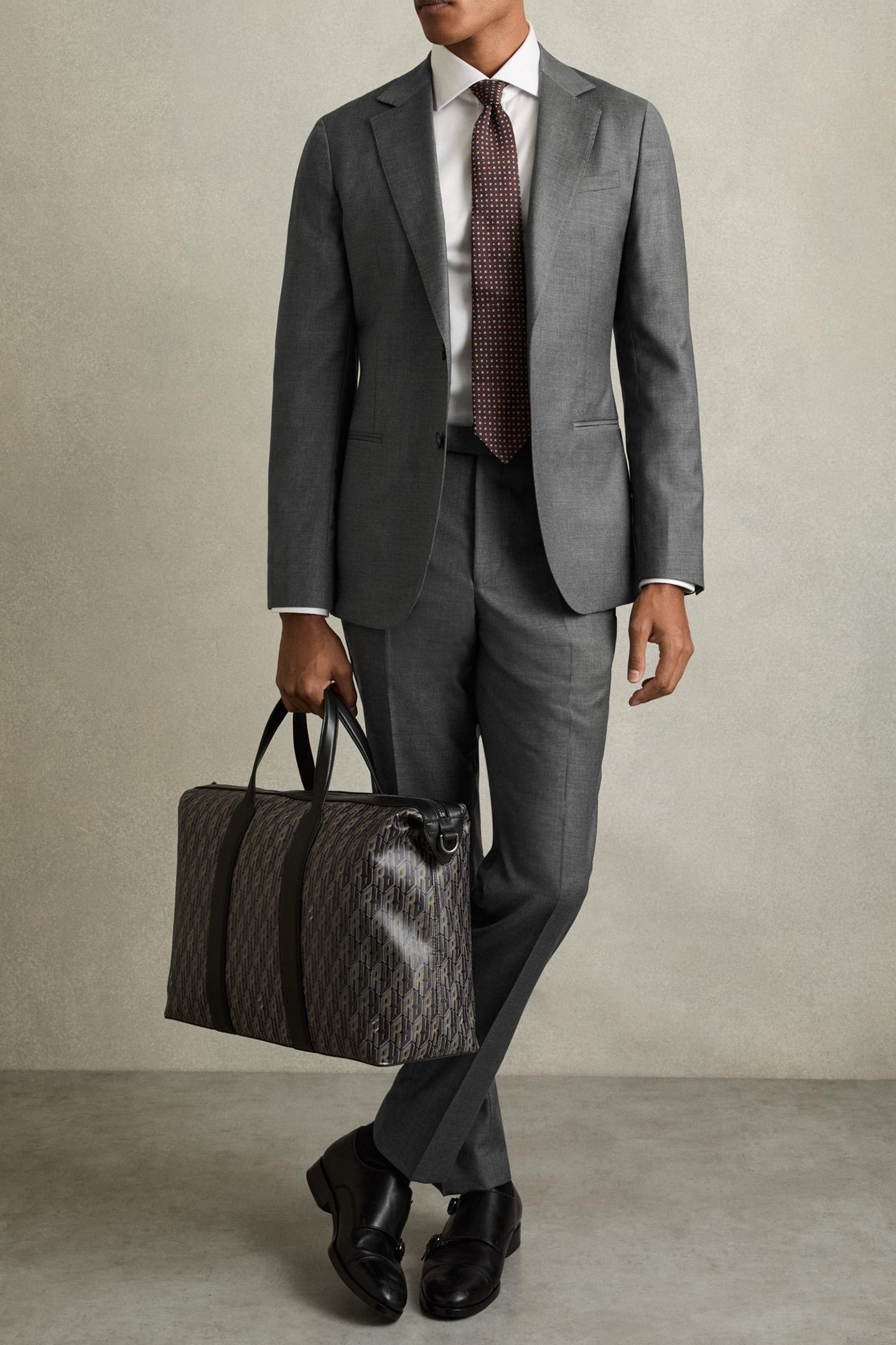 SB 2B NOTCH PLAIN WEAVE BLAZER. GREY 2