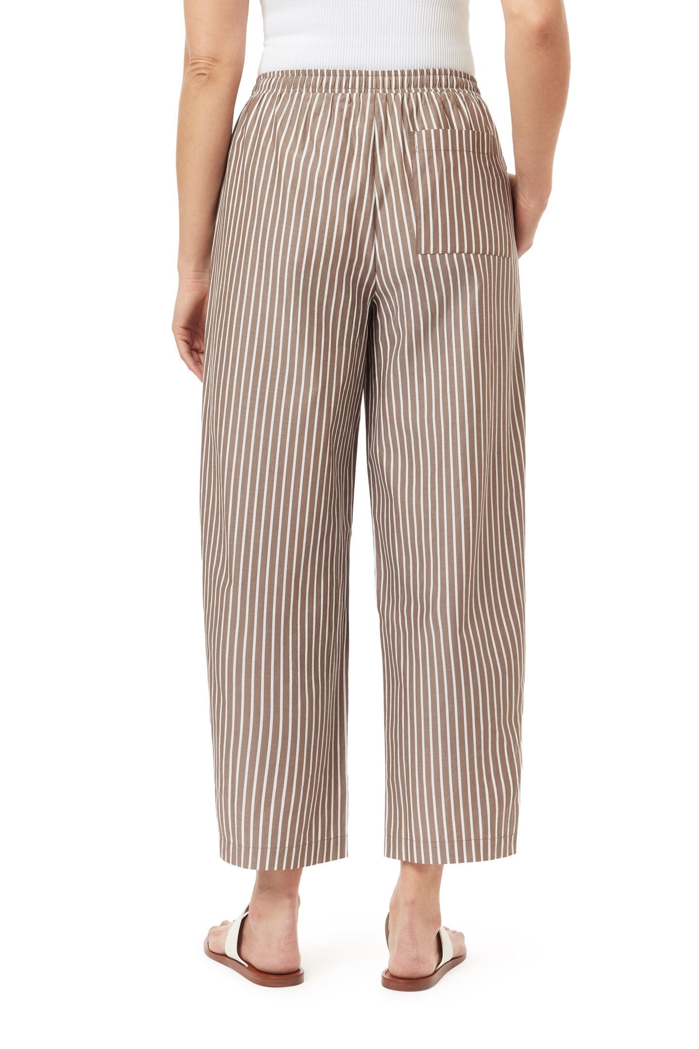 BARREL LEG PANTS BROWN STRIPE 4