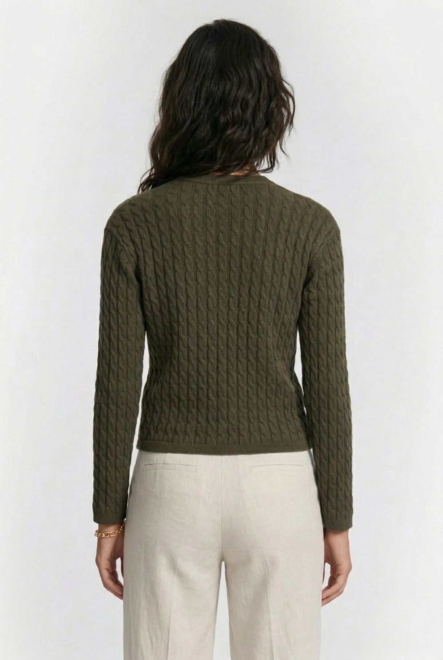 OSSI CABLE CARDIGAN KHAKI 2