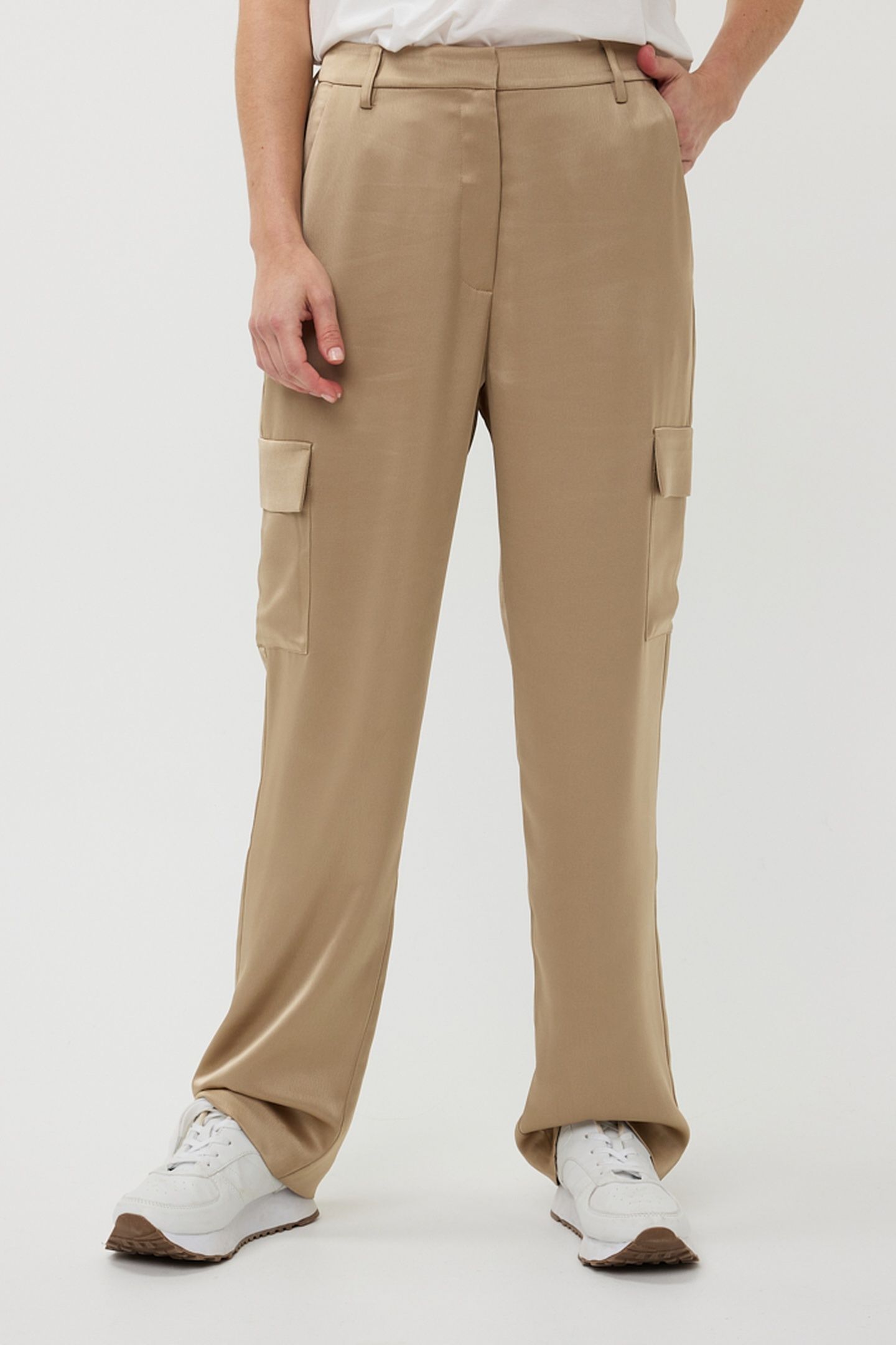 TROUSERS CARGO SATIN GOLD 2