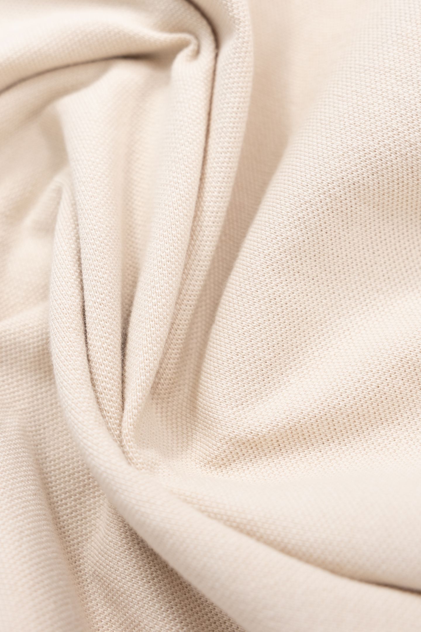 BEIGE ORGANIC COTTON POLO SHIRT WITH STRIPED COLLAR 6