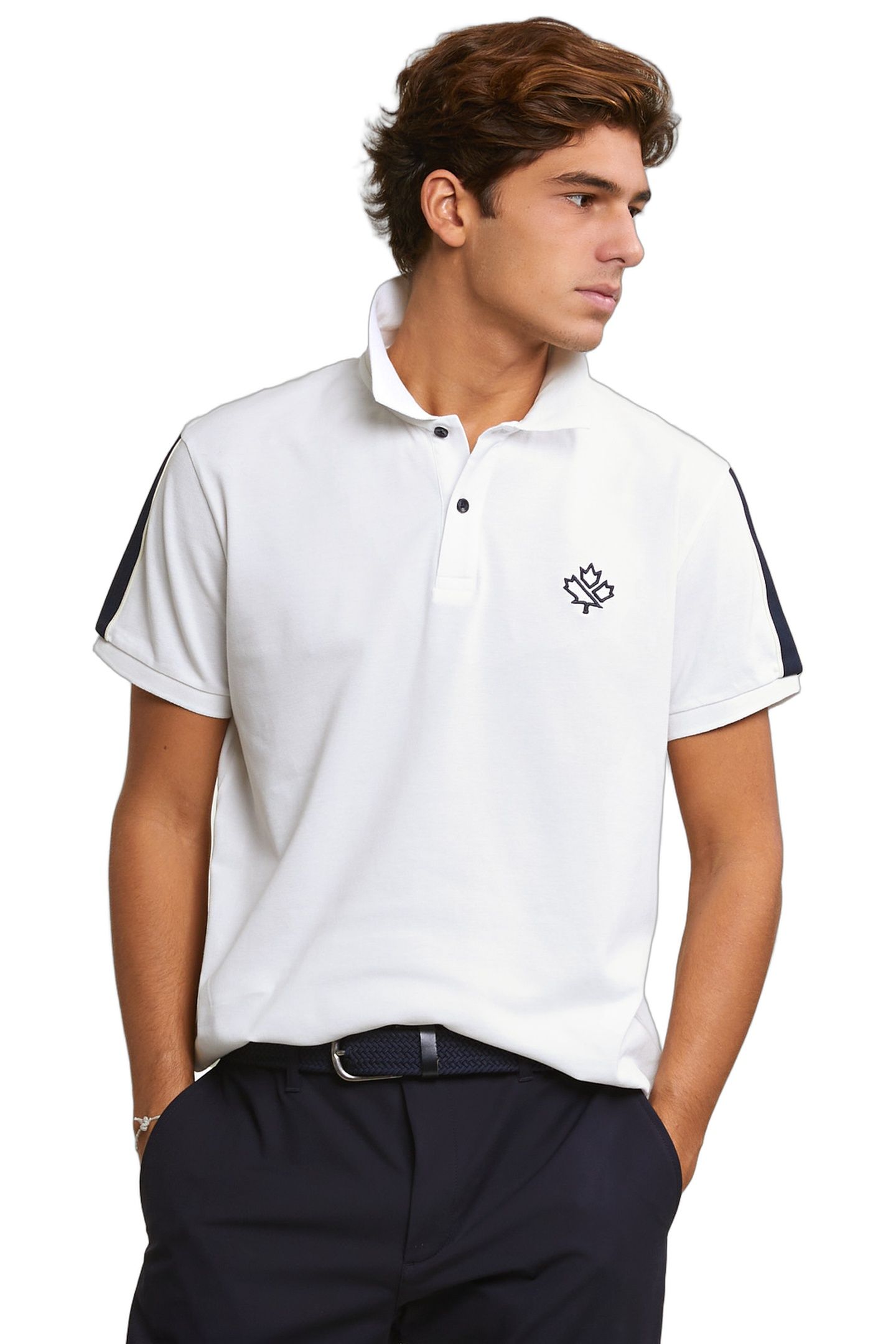CUSTOM FIT SPORTY STRETCH POLO OFF WHITE 1