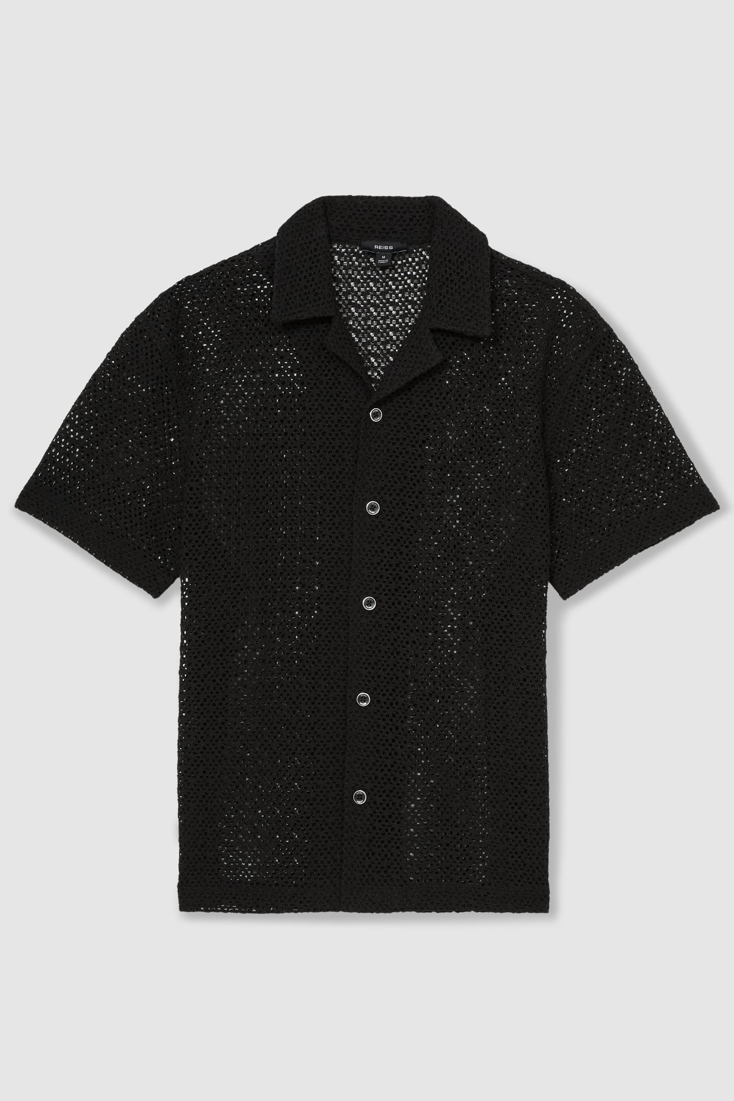SS GEO CROCHET CUBAN SHIRT BLACK 3