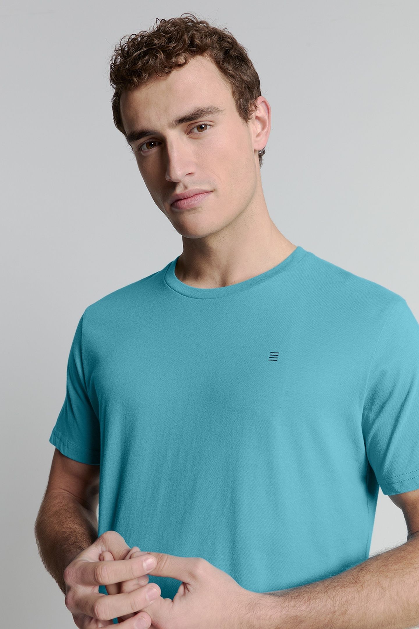 T-SHIRT CREWNECK SOLID BASIC SEABLUE 3