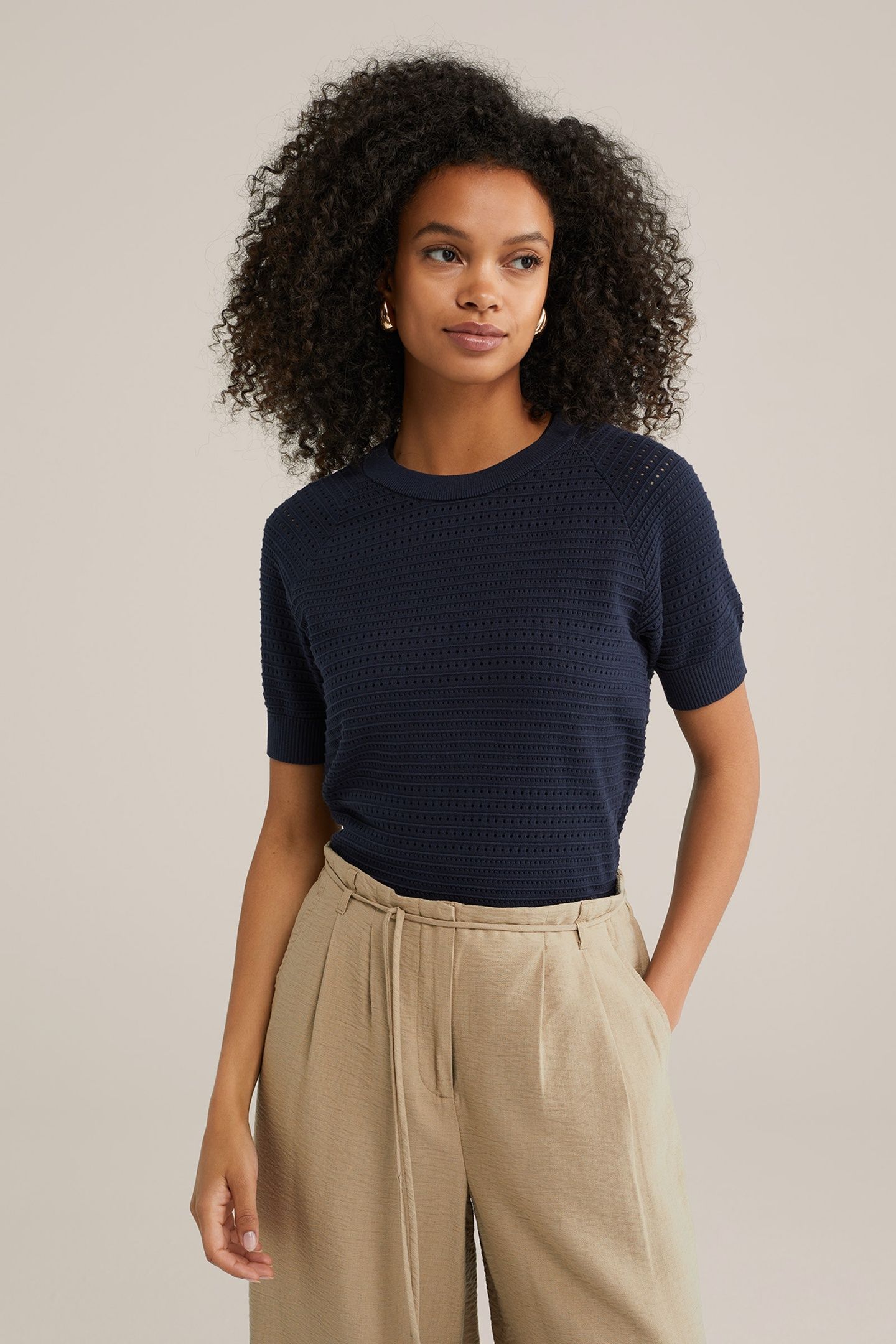 KNITTED PULLOVER NAVY BLUE 2