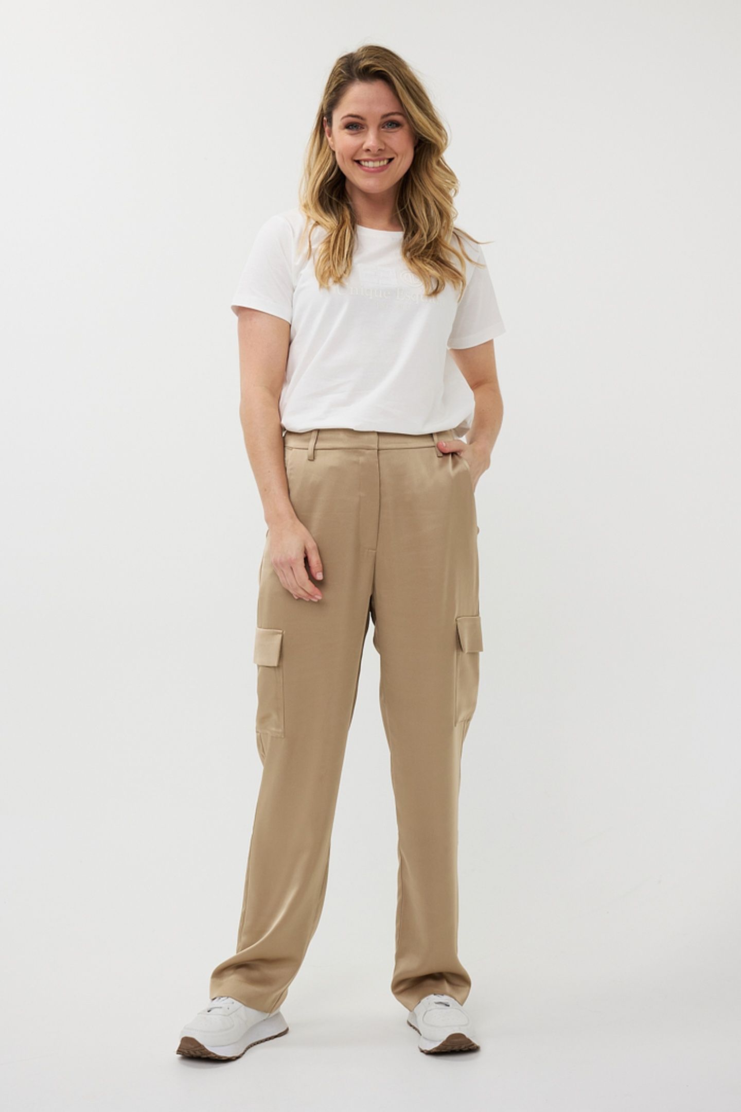 TROUSERS CARGO SATIN GOLD 1