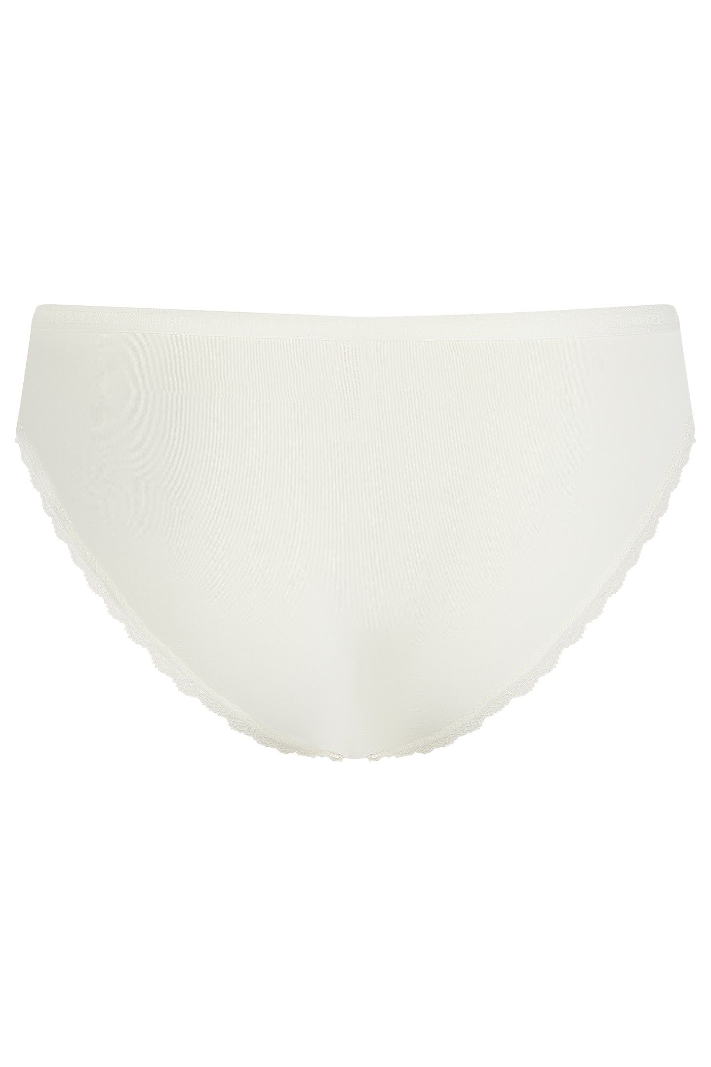 ZARIA 3PK SOLID BRIEF WITH LACE TRIM JET BLACK/EGRET/AZALEA 6
