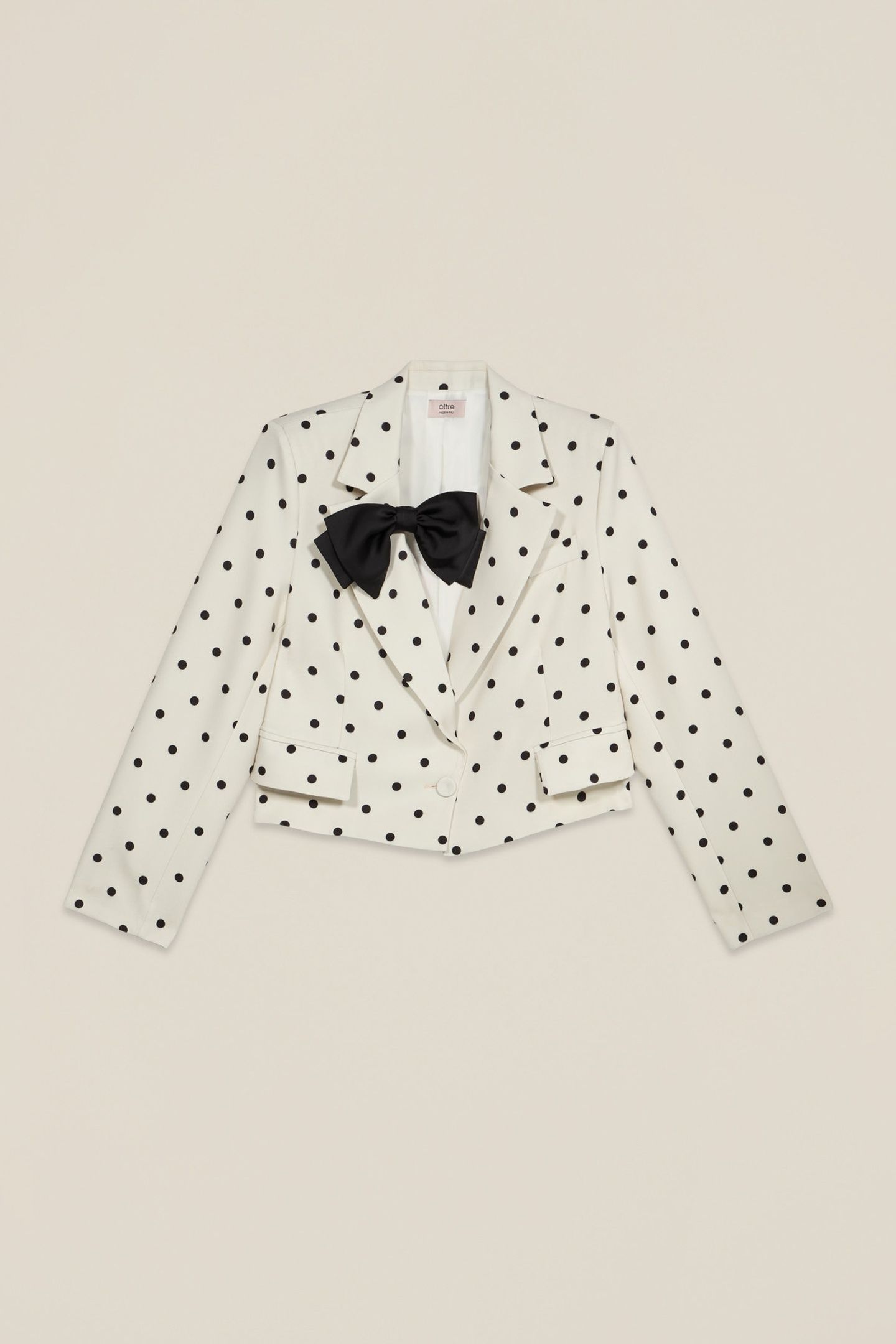 SHORT POLKA DOT BLAZER WITH BOW WHITE 3