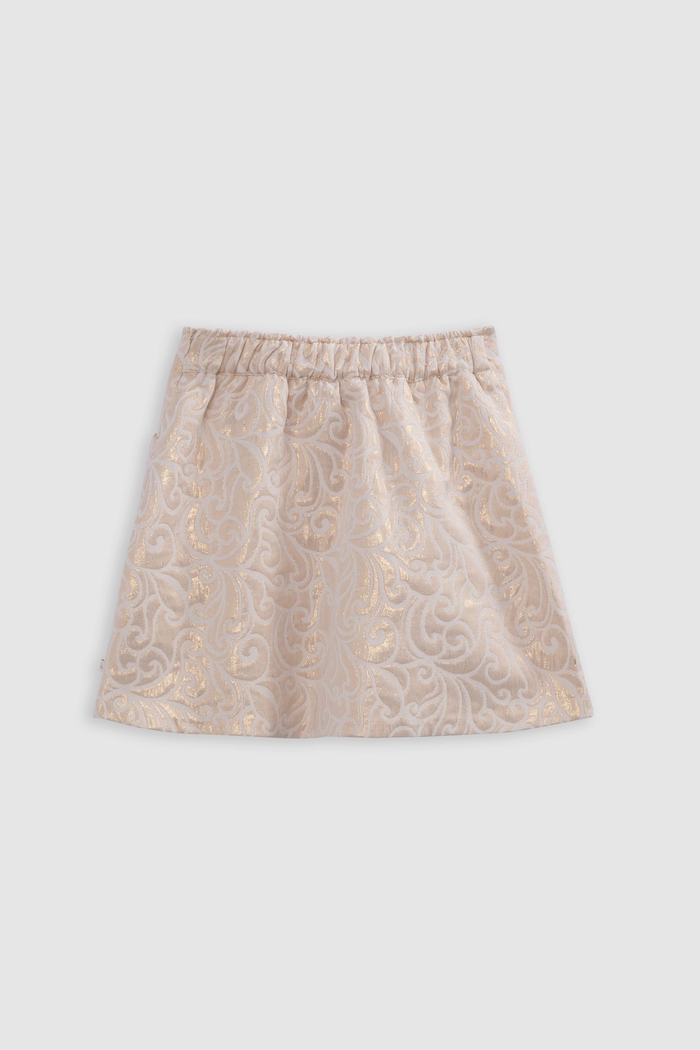 GOLD BAROQUE JACQUARD SHORT SKIRT 2