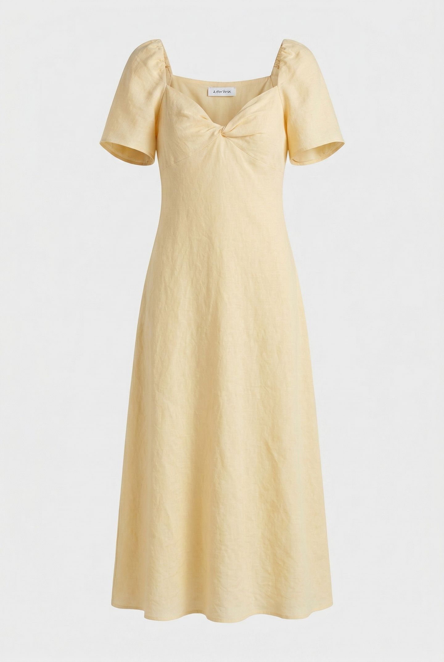 NICOLETTA LINEN DRESS YELLOW 3