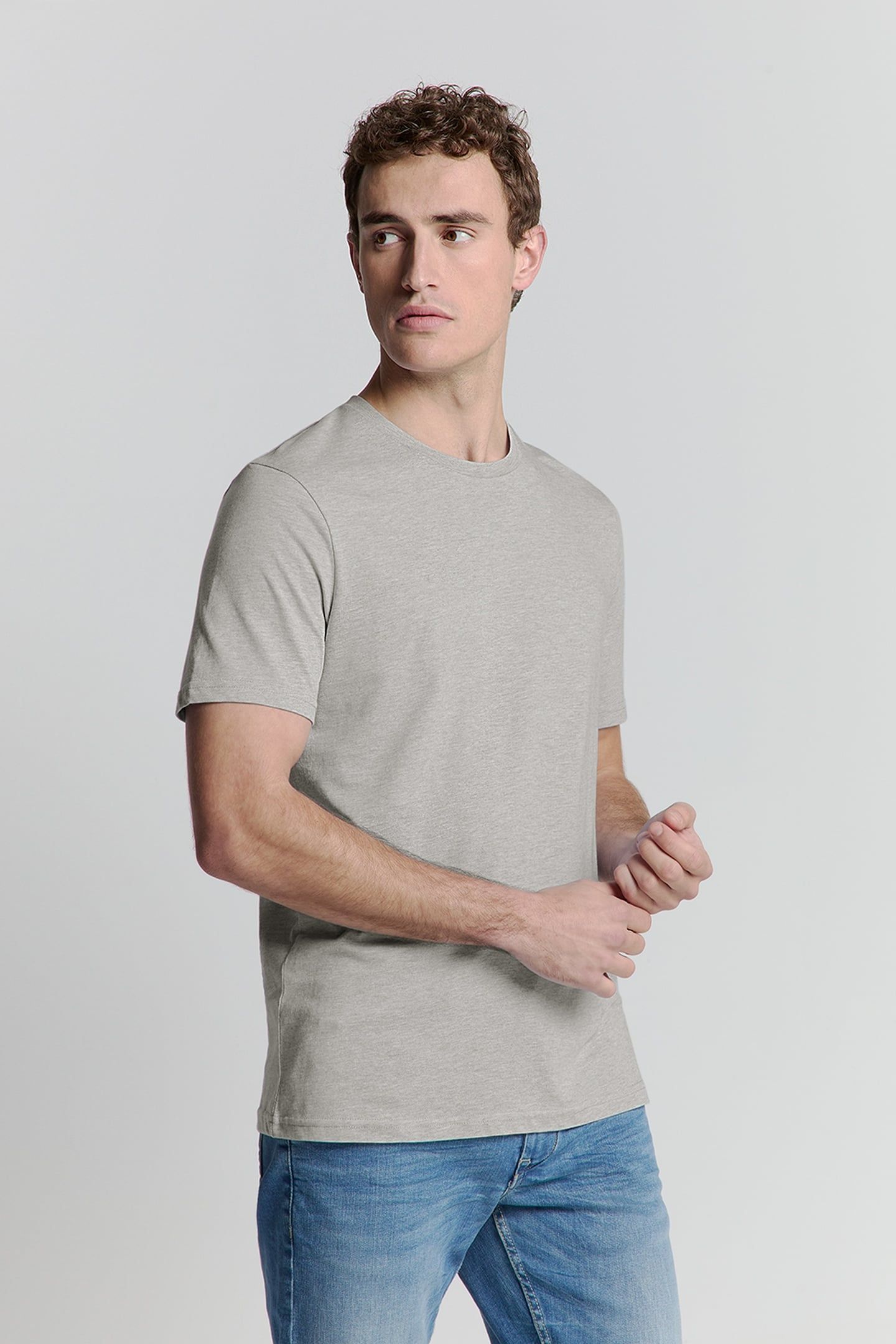 T-SHIRT CREWNECK MELANGE GREY MELANGE 1