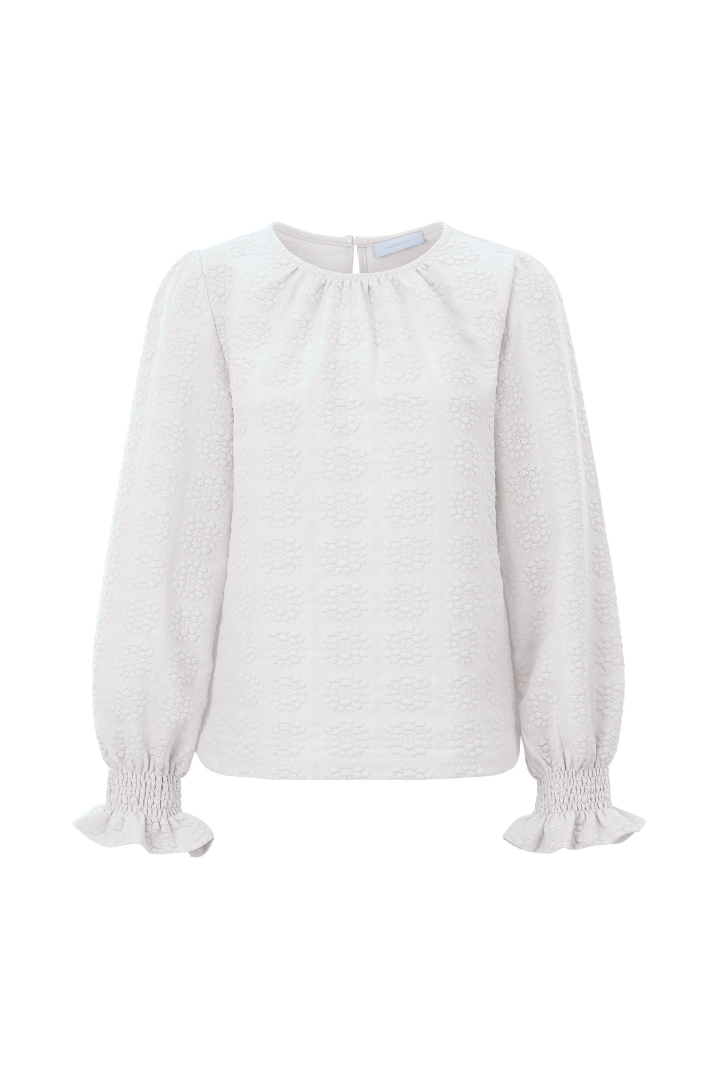 STRUCTURED FLOWER LONGSLEEVE PEARL WHITE 4