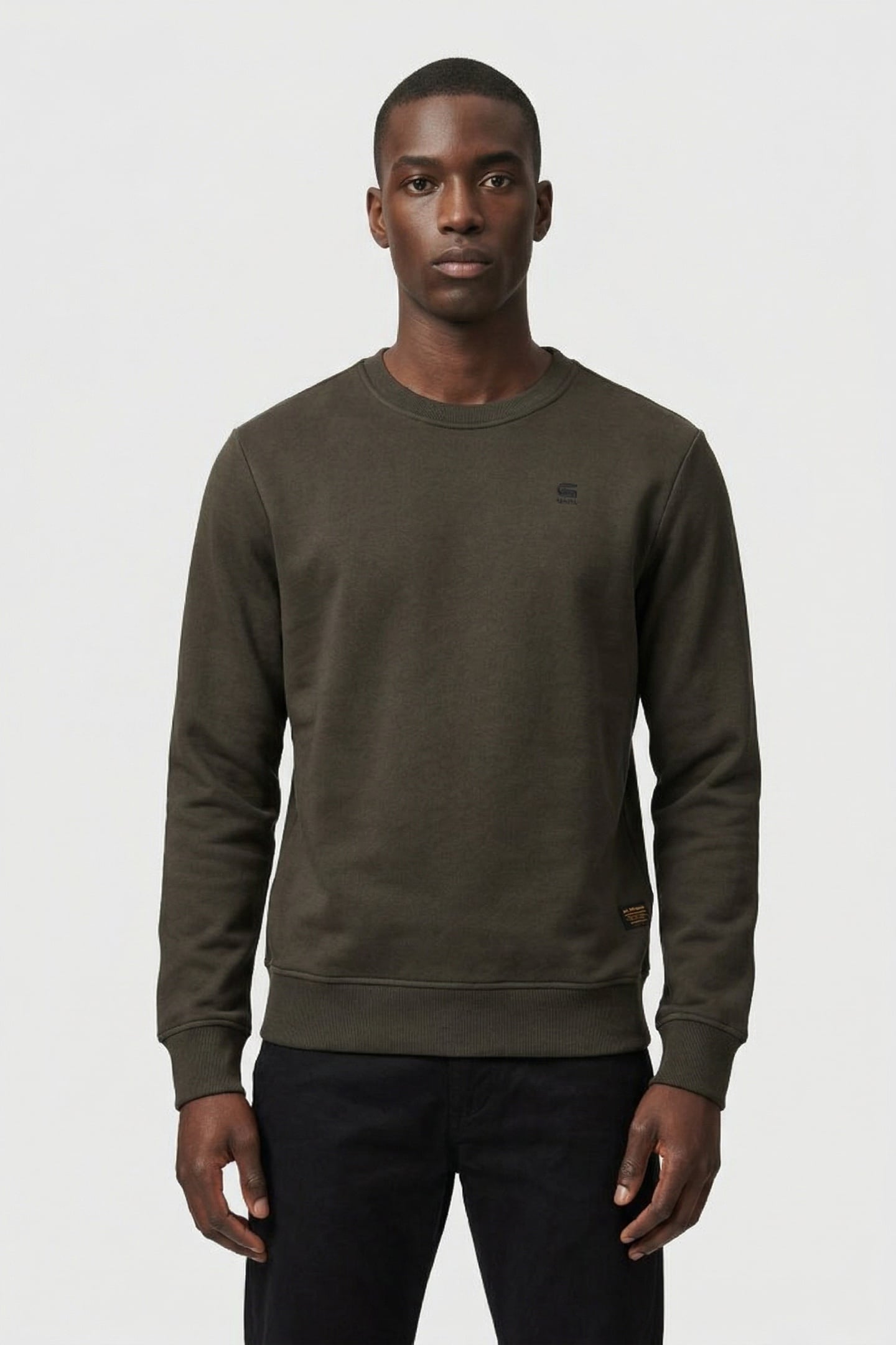 CREW SLIM SWEAT L/S ASFALT 1