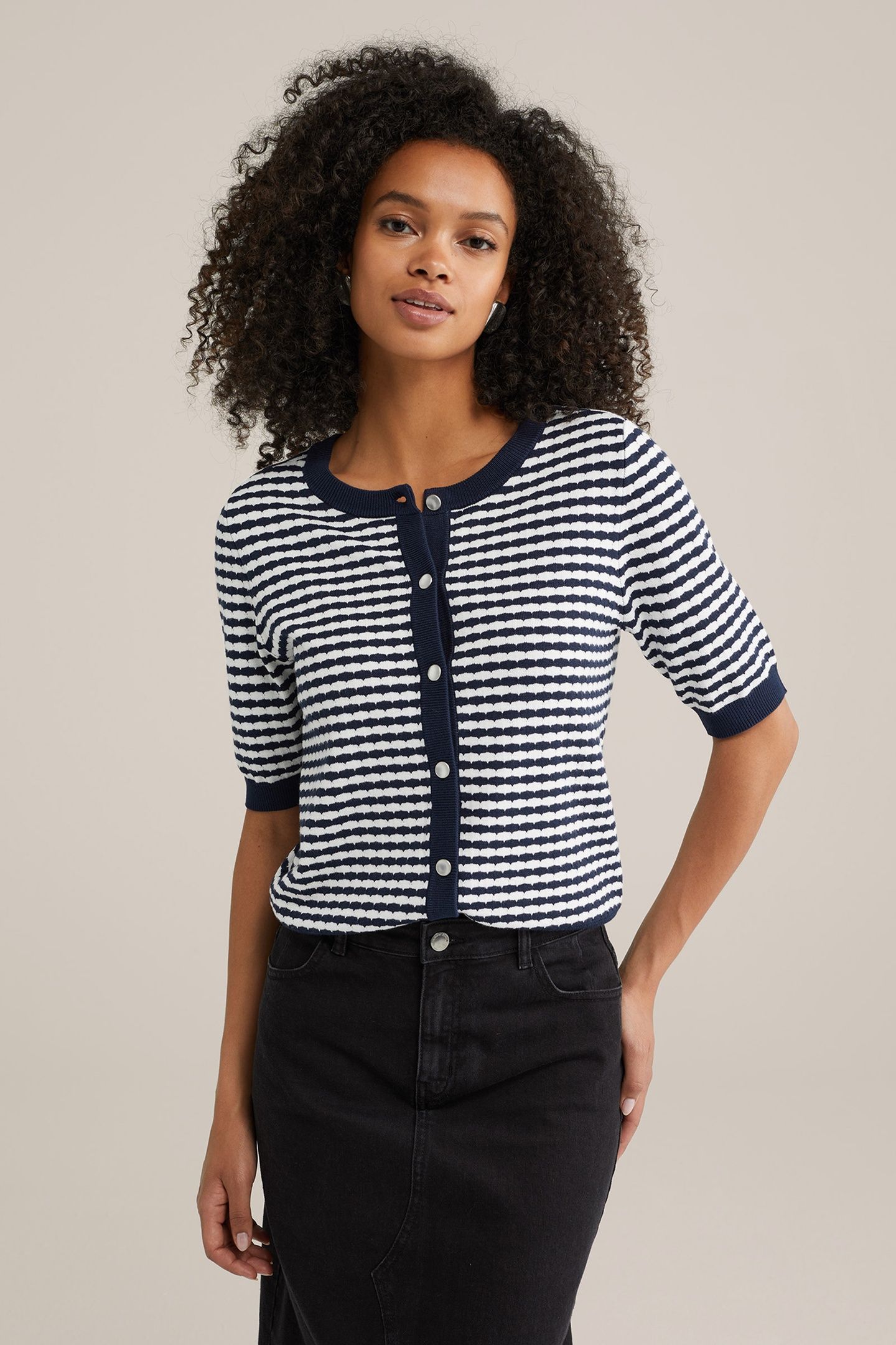 KNITTED CARDIGAN NAVY BLUE 2