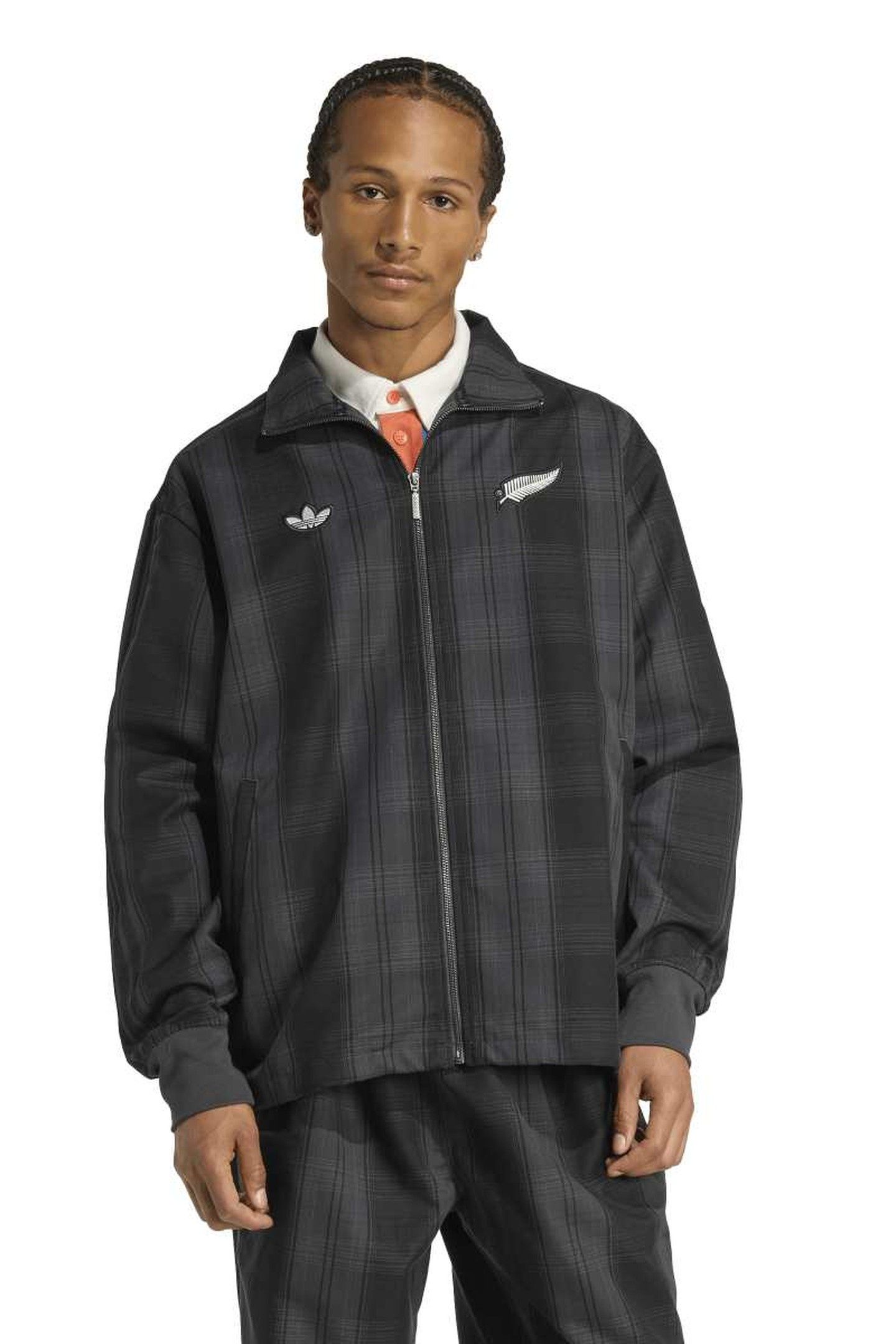ORIGINALS UNISEX PLAID WOVEN FIREBIRD TRACK TOP 1