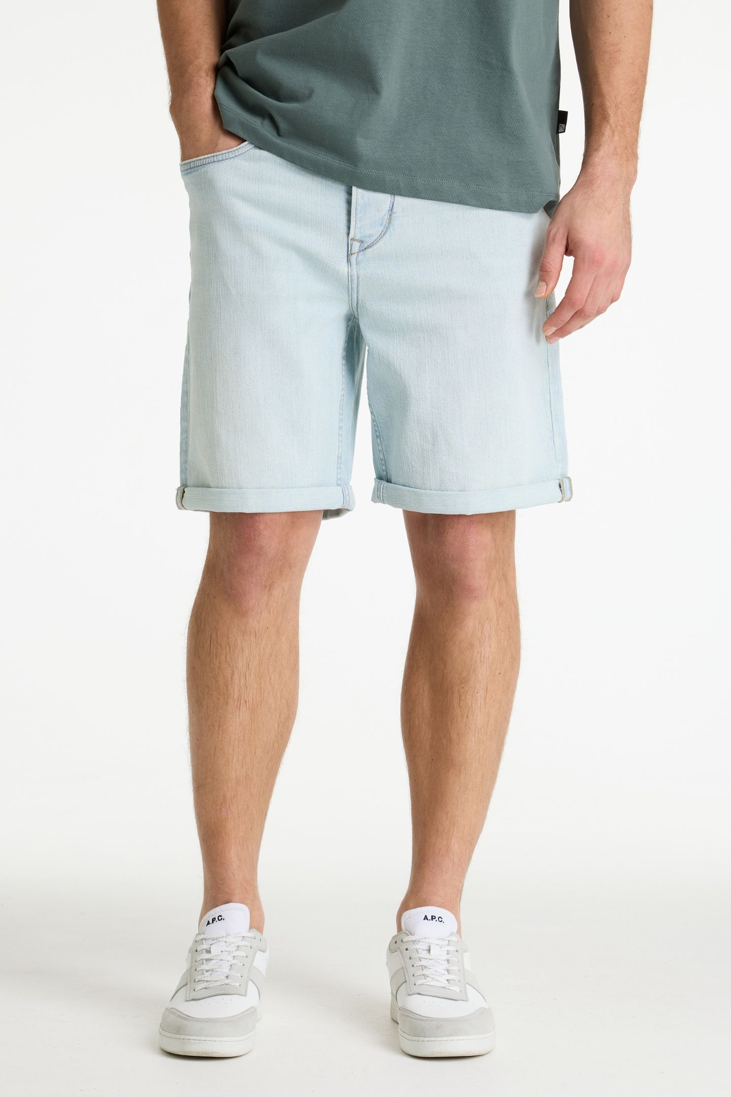 CROWN.S NORRIN BERMUDA/SHORT BLEACHED DENIM 1