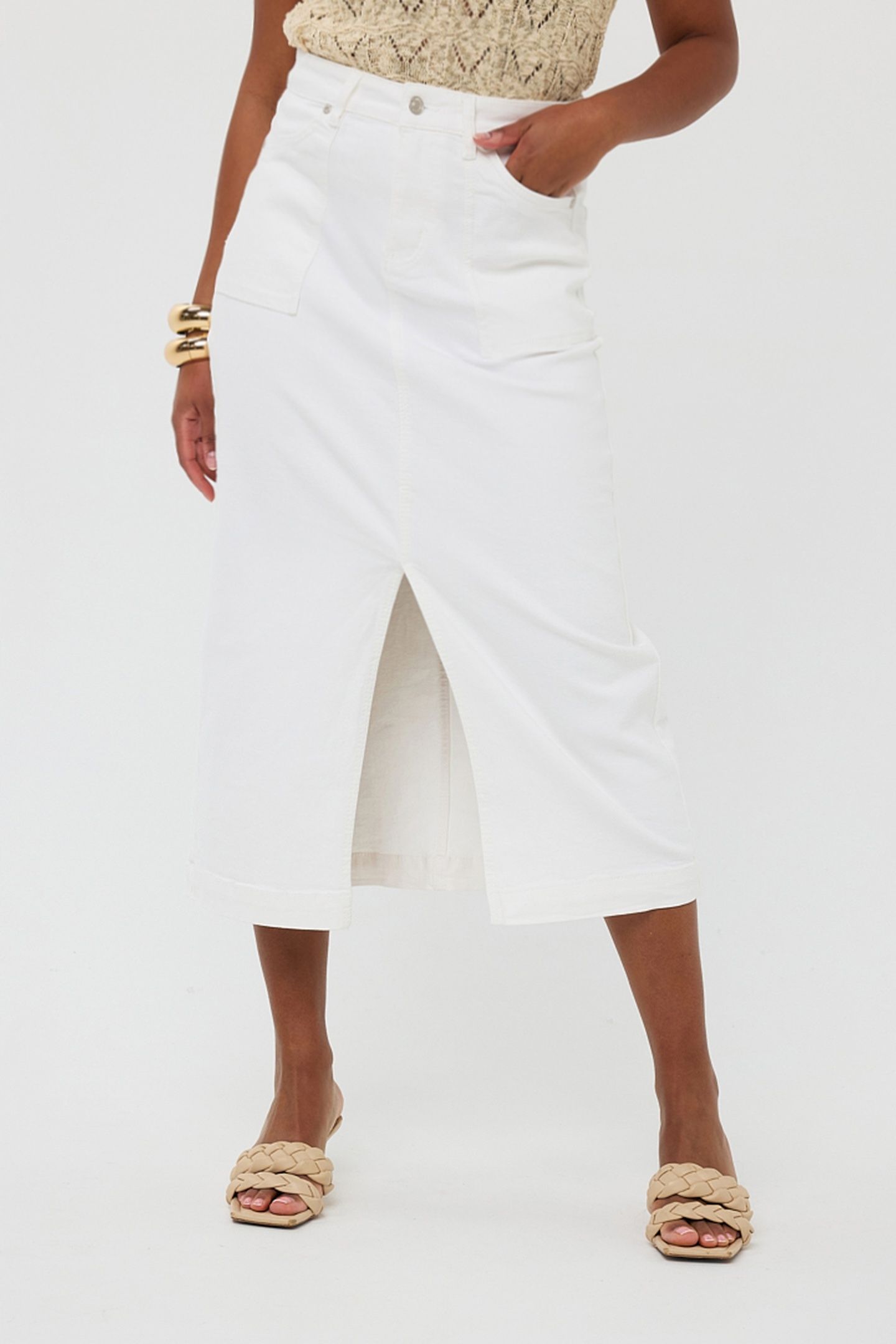 SKIRT MAXI CF SPLIT OFF WHITE 2