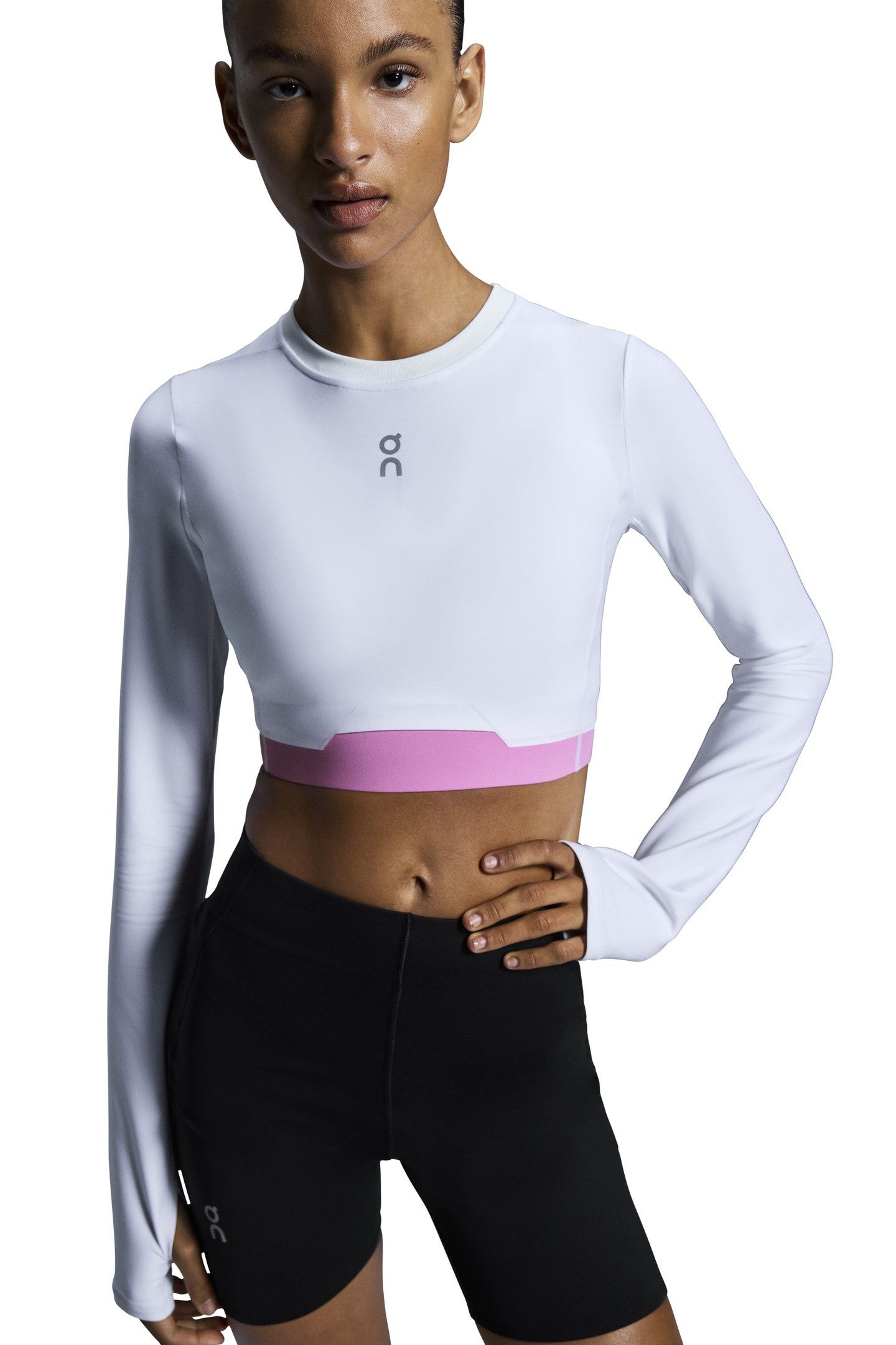 TRAIN LONG SLEEVE CROP 1 W WHITE 3