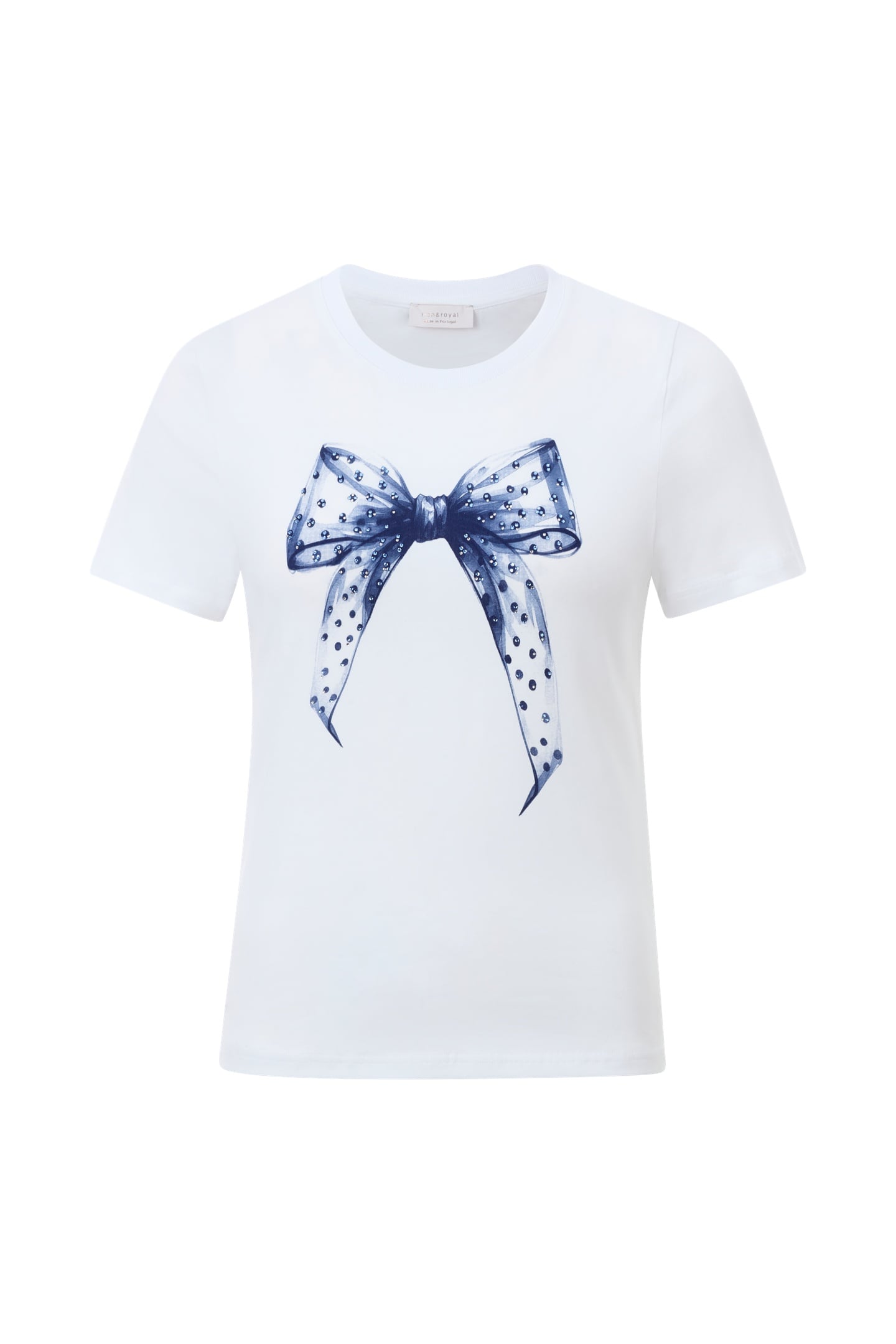SLIM FIT T-SHIRT "BOW" ORGANIC WHITE 1