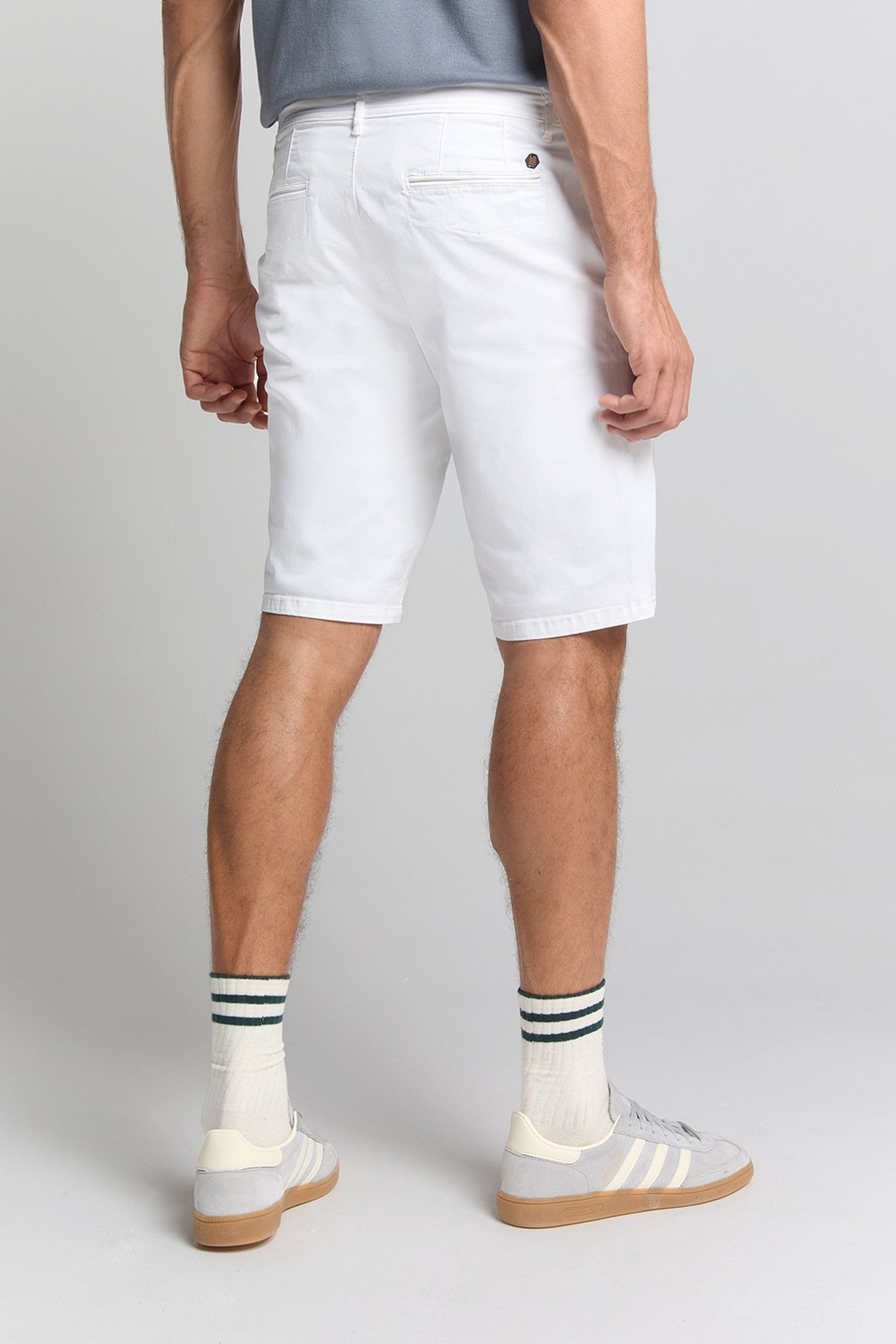 SHORT CHINO GARMENT DYED TWILL STRETCH WHITE 2