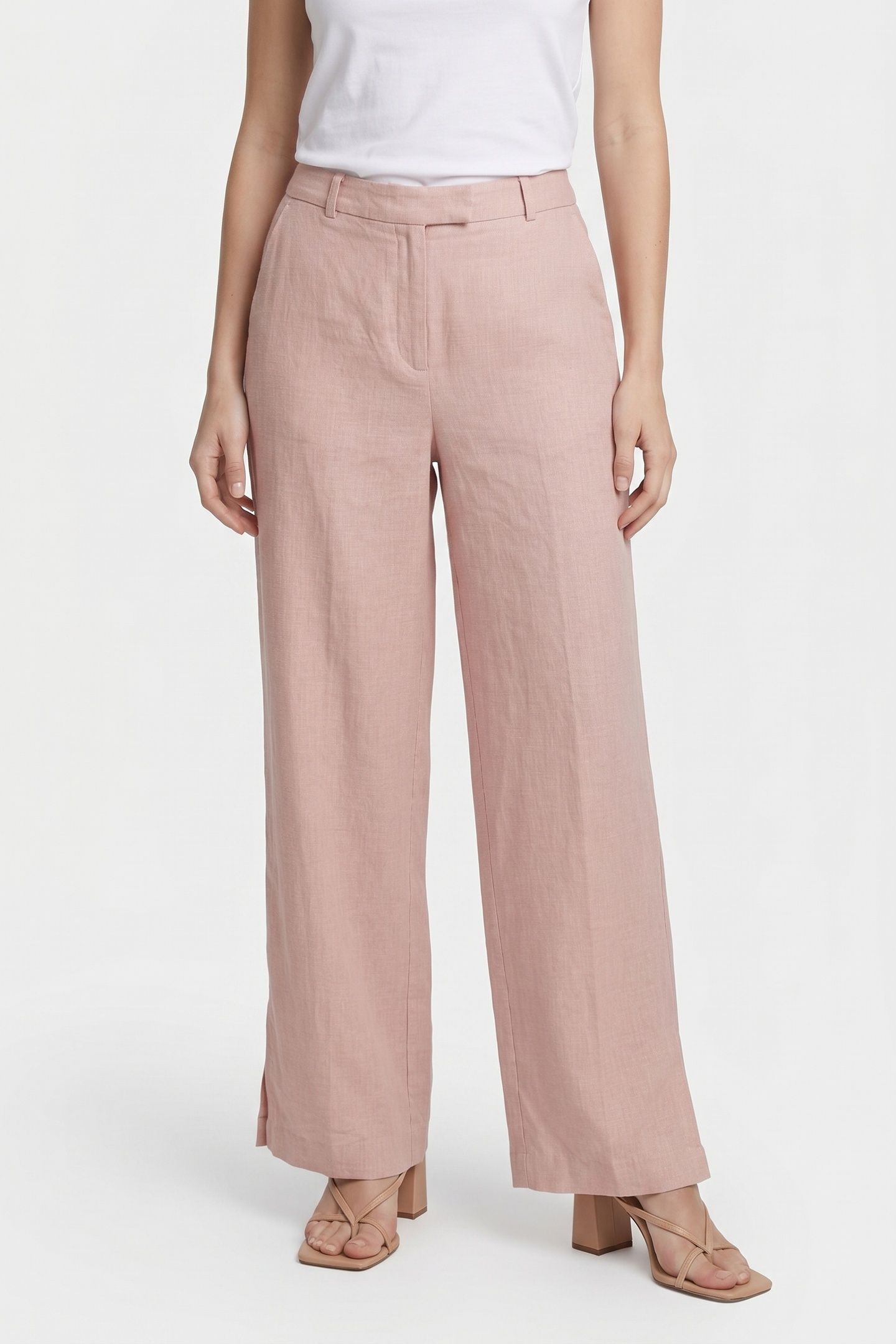 CARLY LINEN TROUSERS ORANGE 1