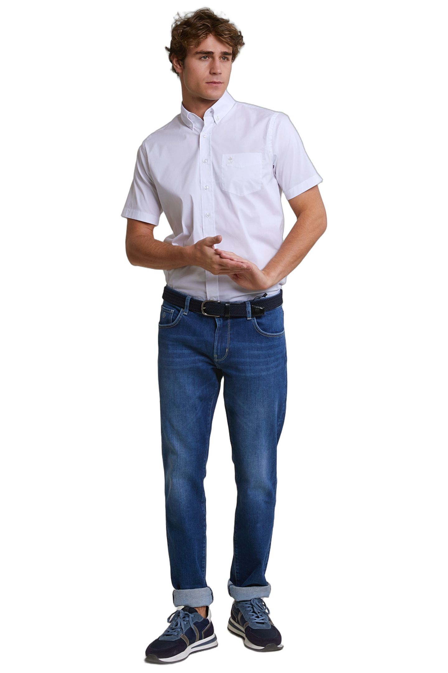 CUSTOM FIT UNI PERFORMANCE STRETCH SHIRT SHORT SLEEVES WHITE 2