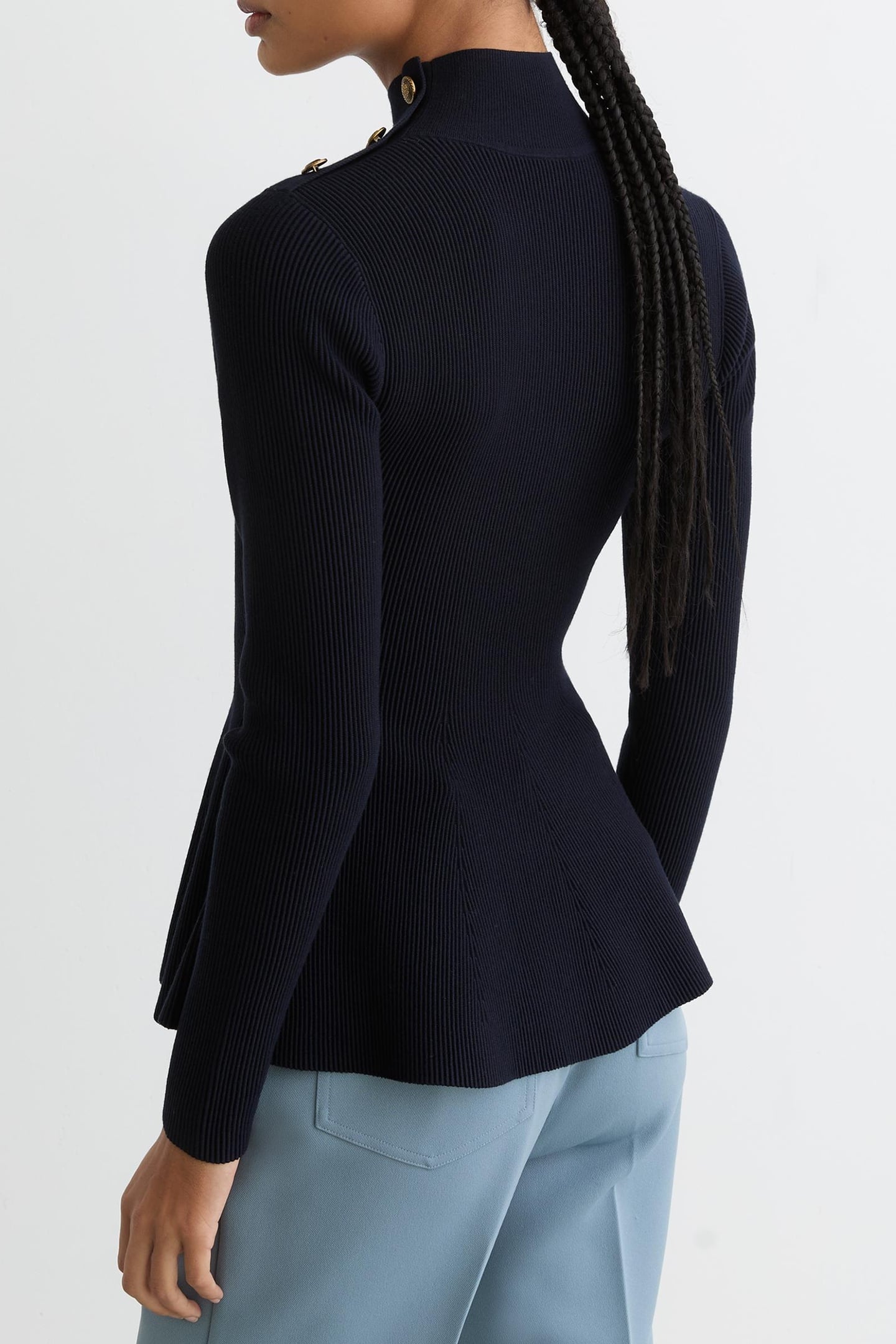 PEPLUM KNIT NAVY 3