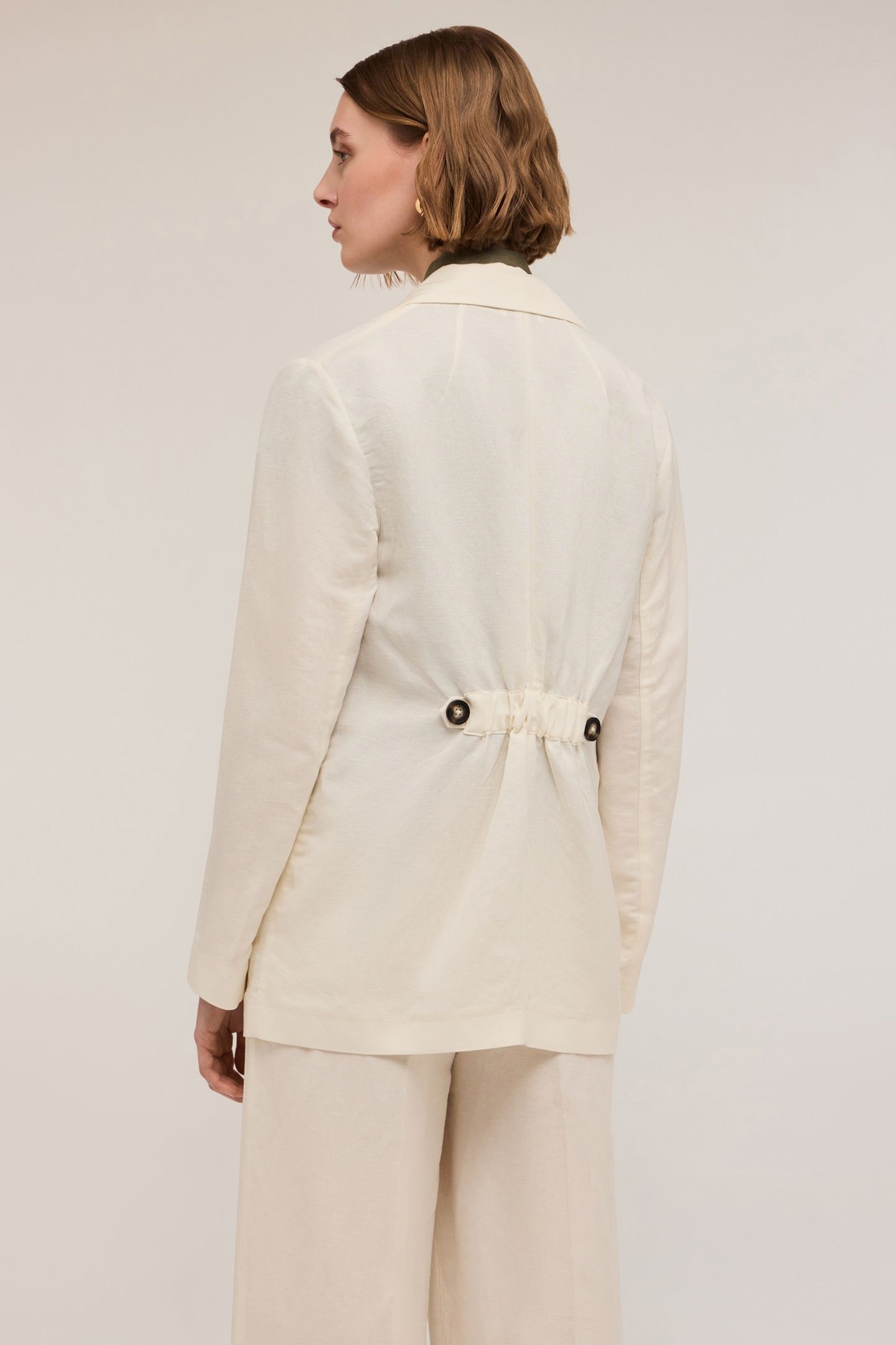 SINGLE-BREASTED BLAZER WITH MARTINGALE WHITE 2