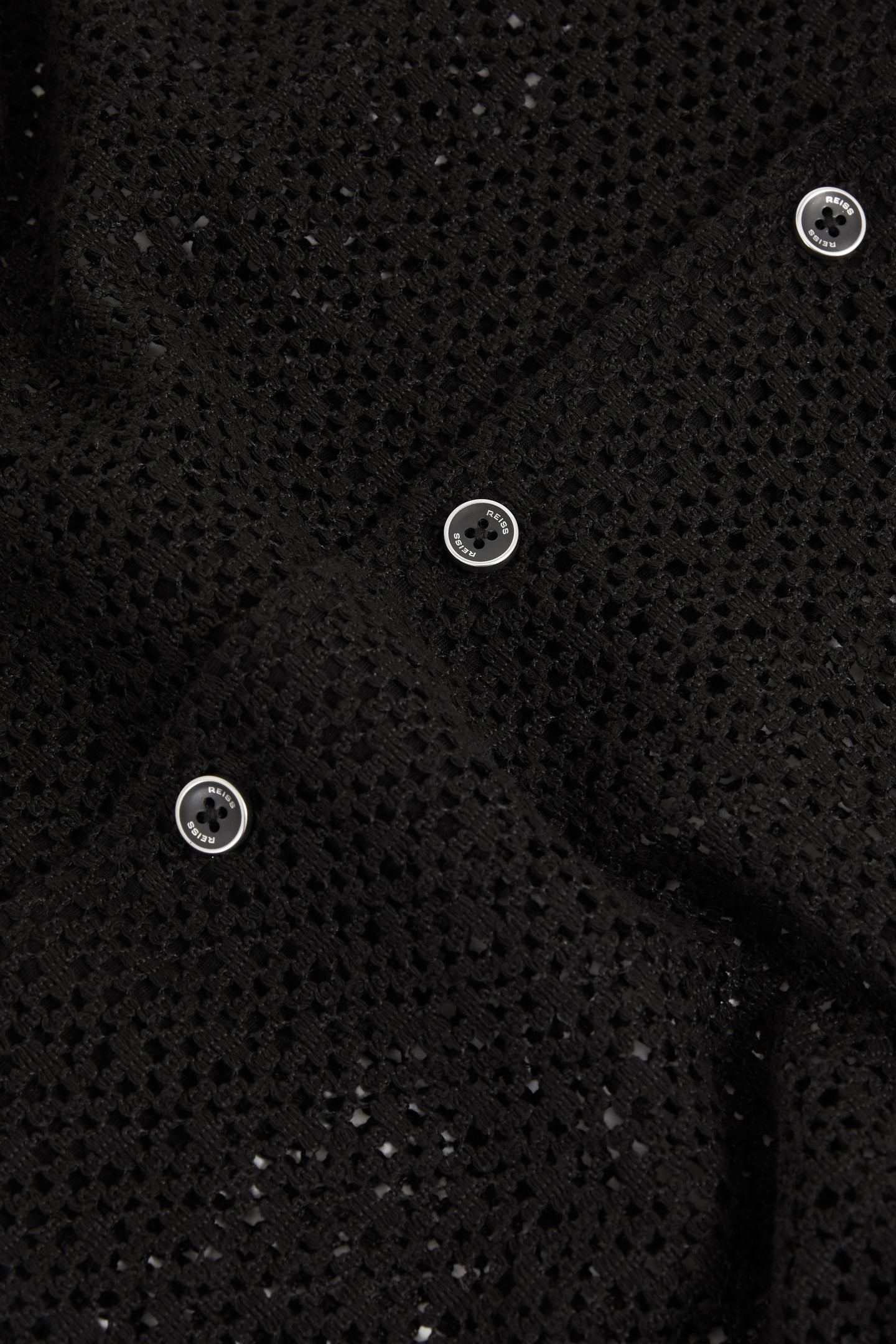 SS GEO CROCHET CUBAN SHIRT BLACK 5