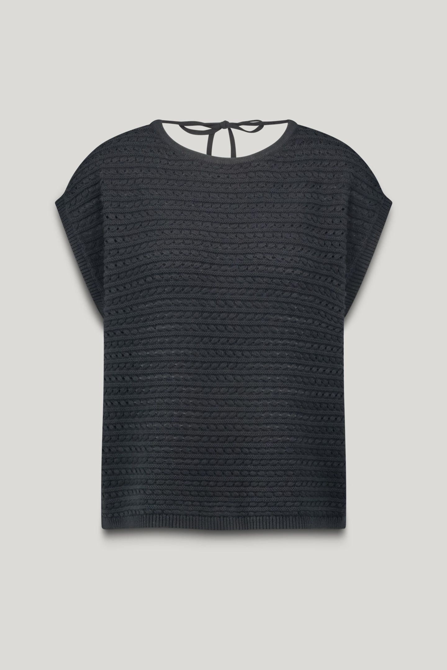 KNITTED TOP HIGH TWISTED COTTON KNIT BLACK 4